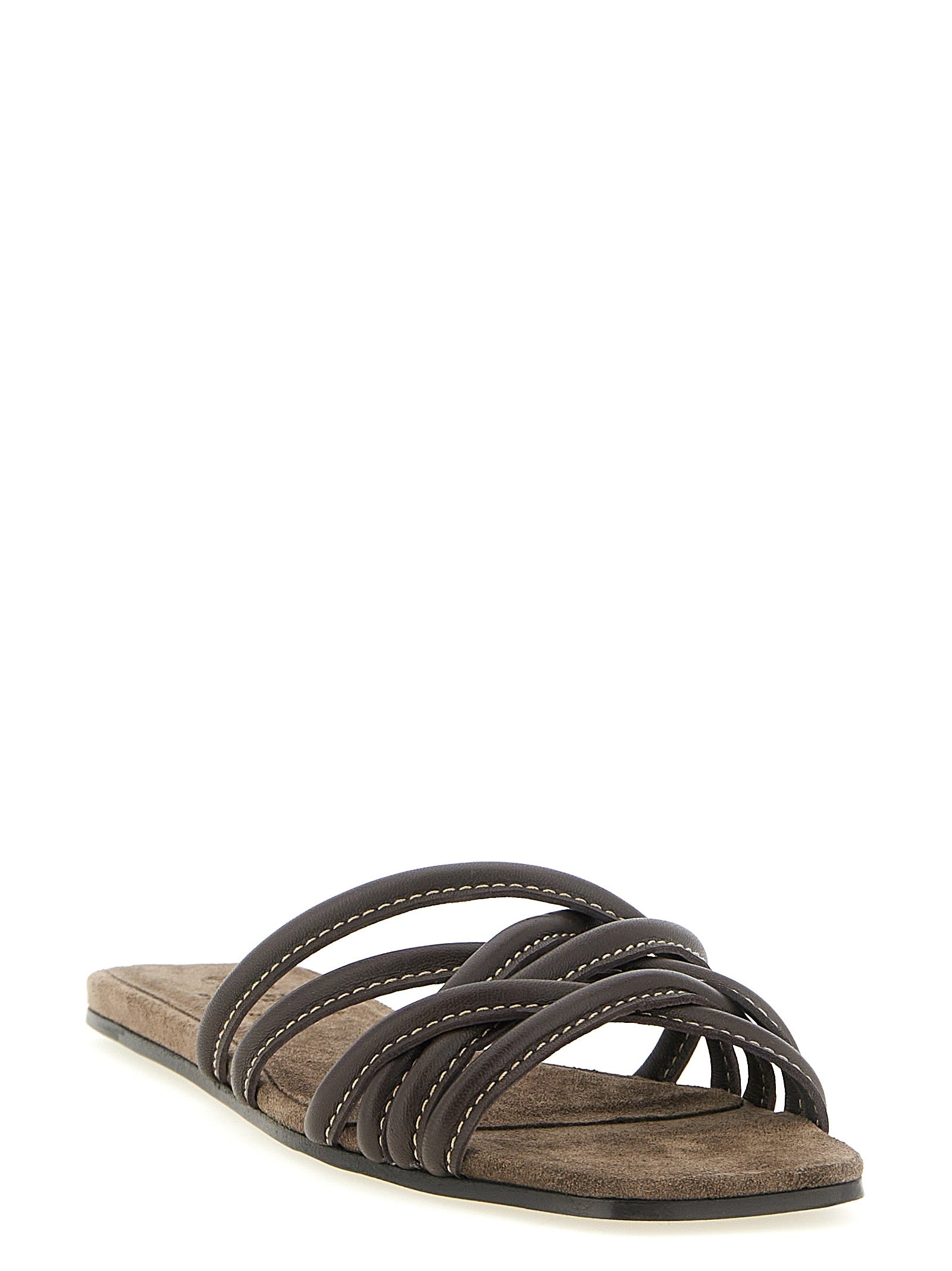 Brunello Cucinelli Braune Lammleder-Slipper