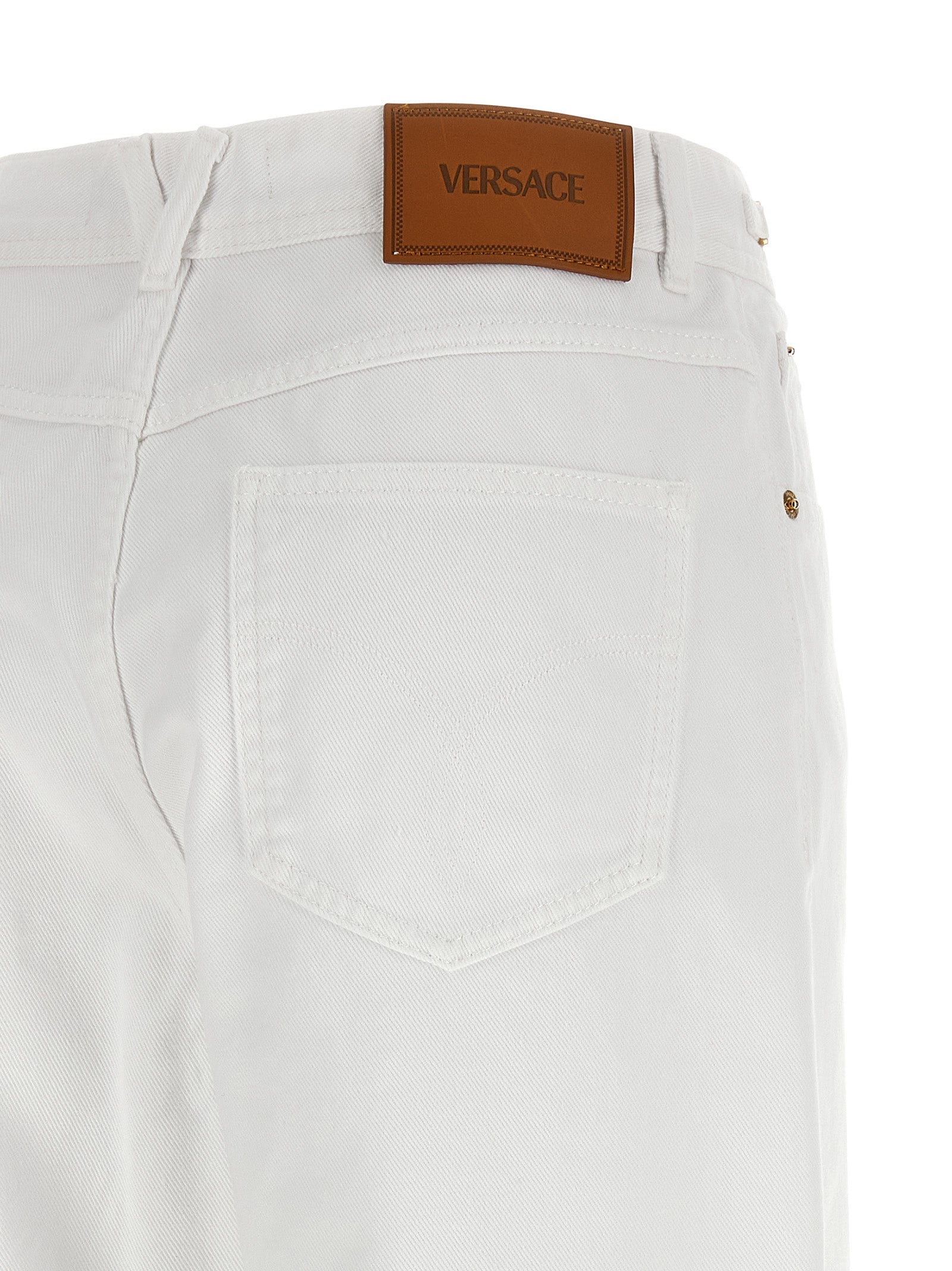 Versace Weiße Baumwolljeans im geraden Schnitt