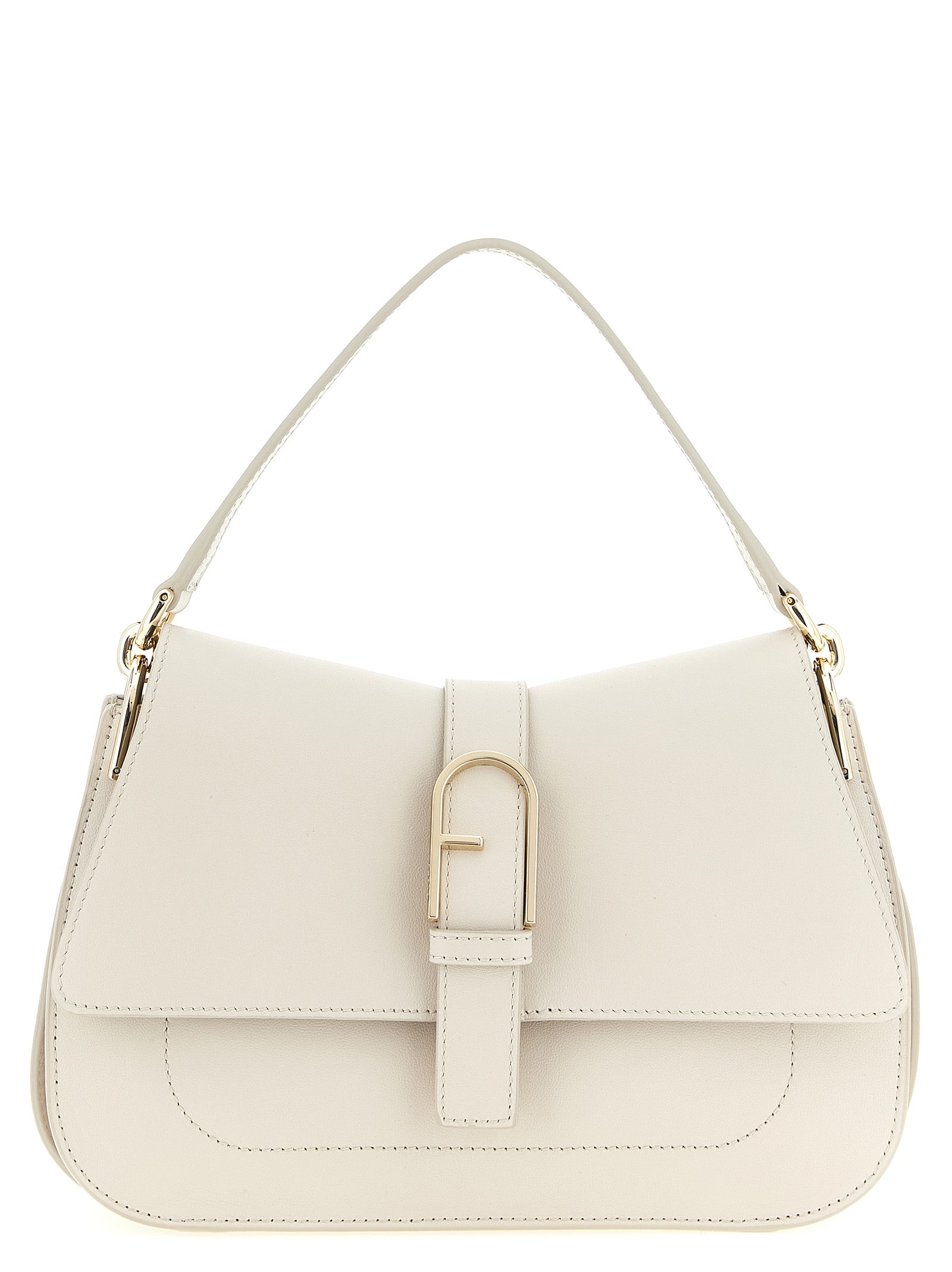 Furla Beigefarbene Kalbshaut Schultertasche