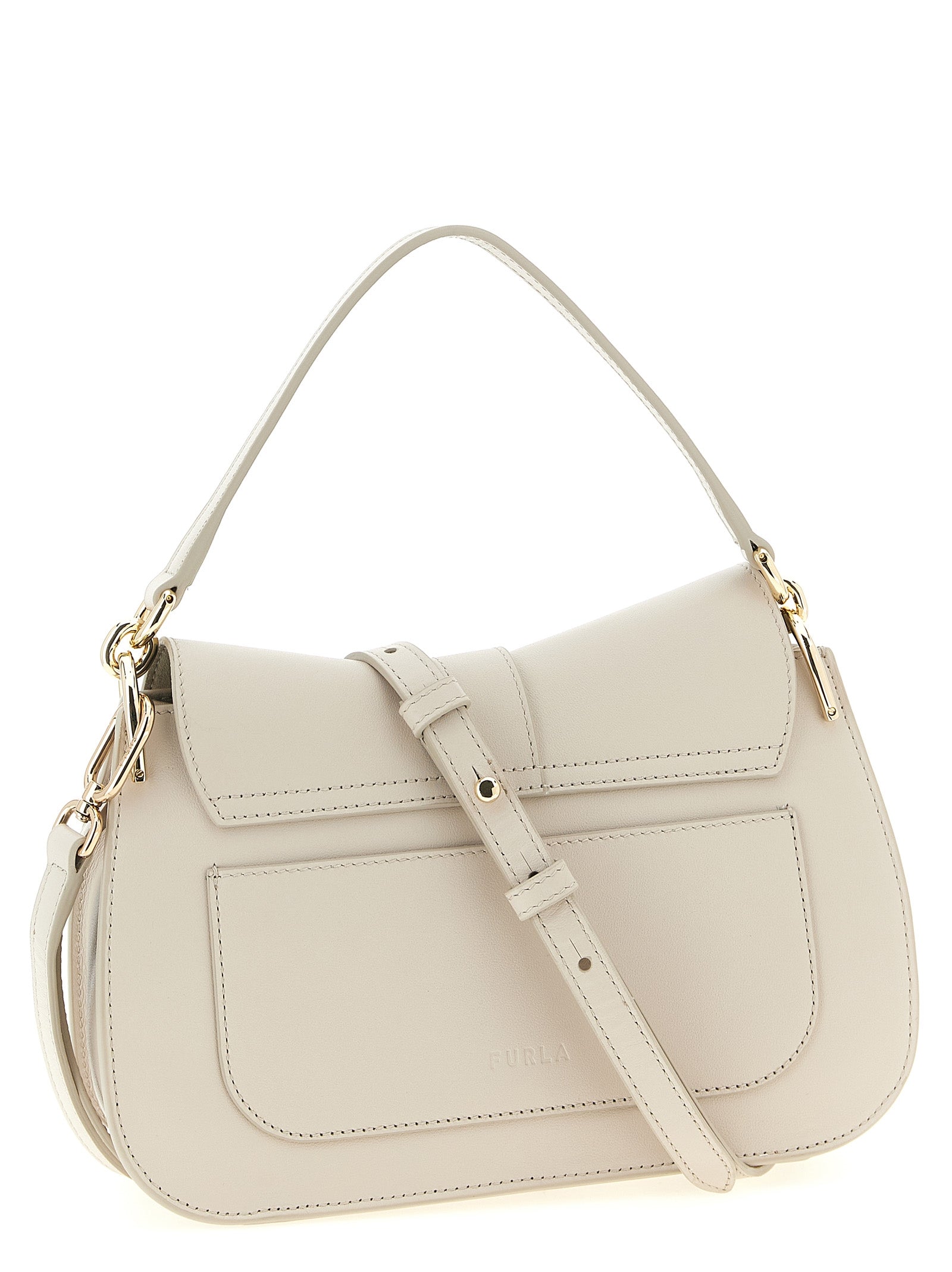 Furla Beigefarbene Kalbshaut Schultertasche