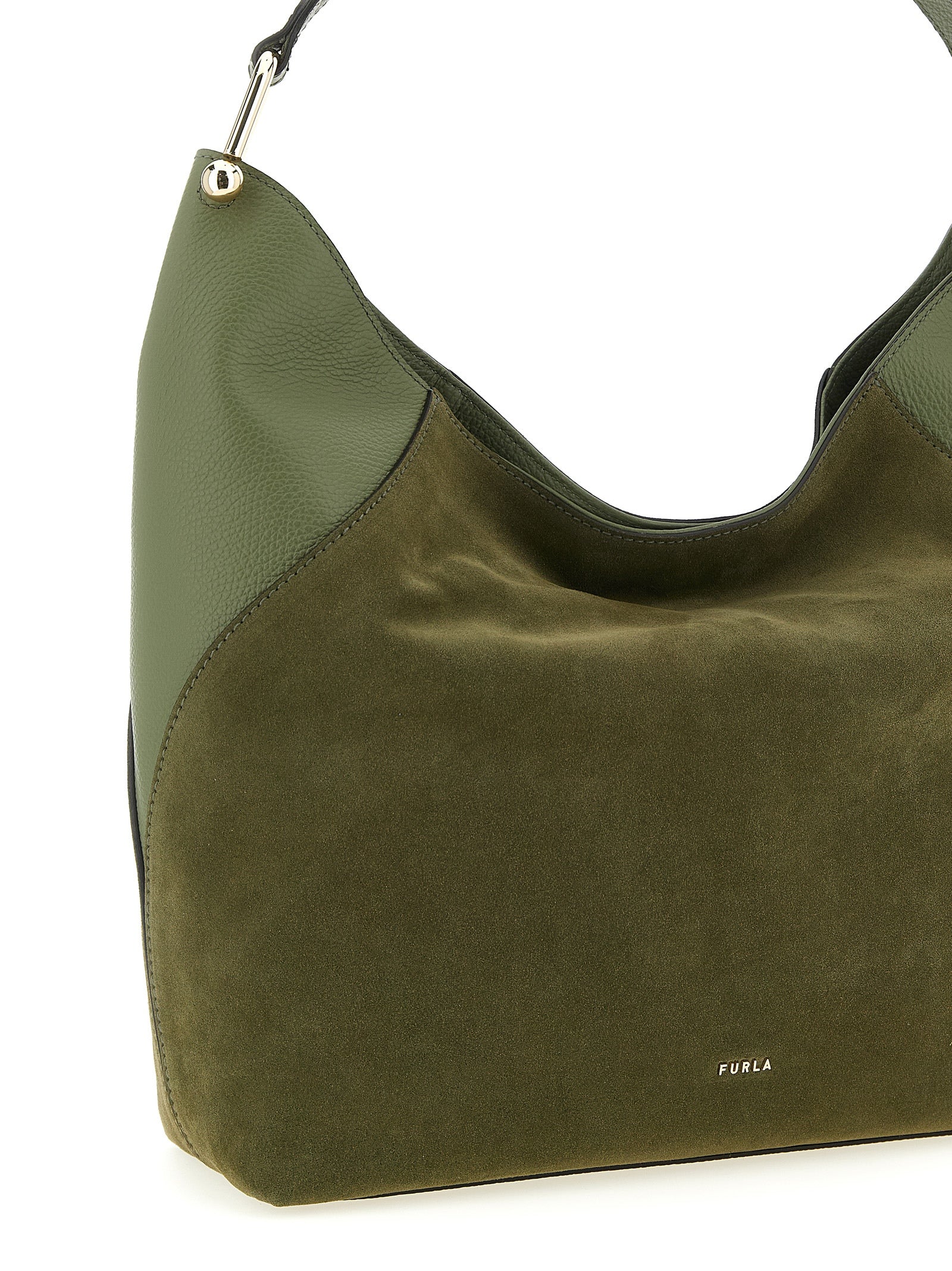 Furla Zweifarbige Schultertasche aus Kalbsleder