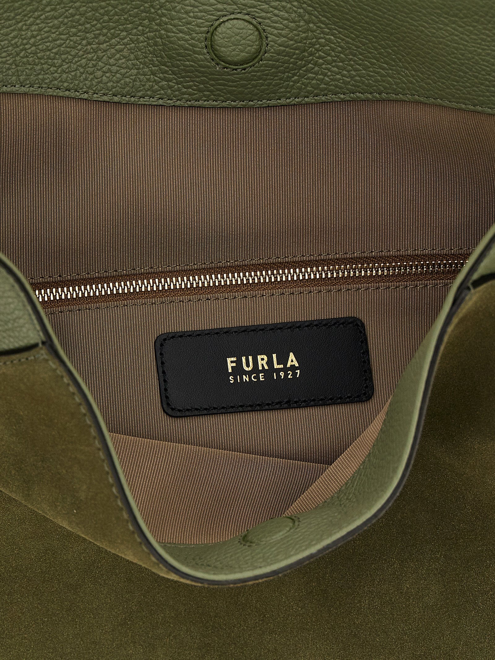 Furla Zweifarbige Schultertasche aus Kalbsleder