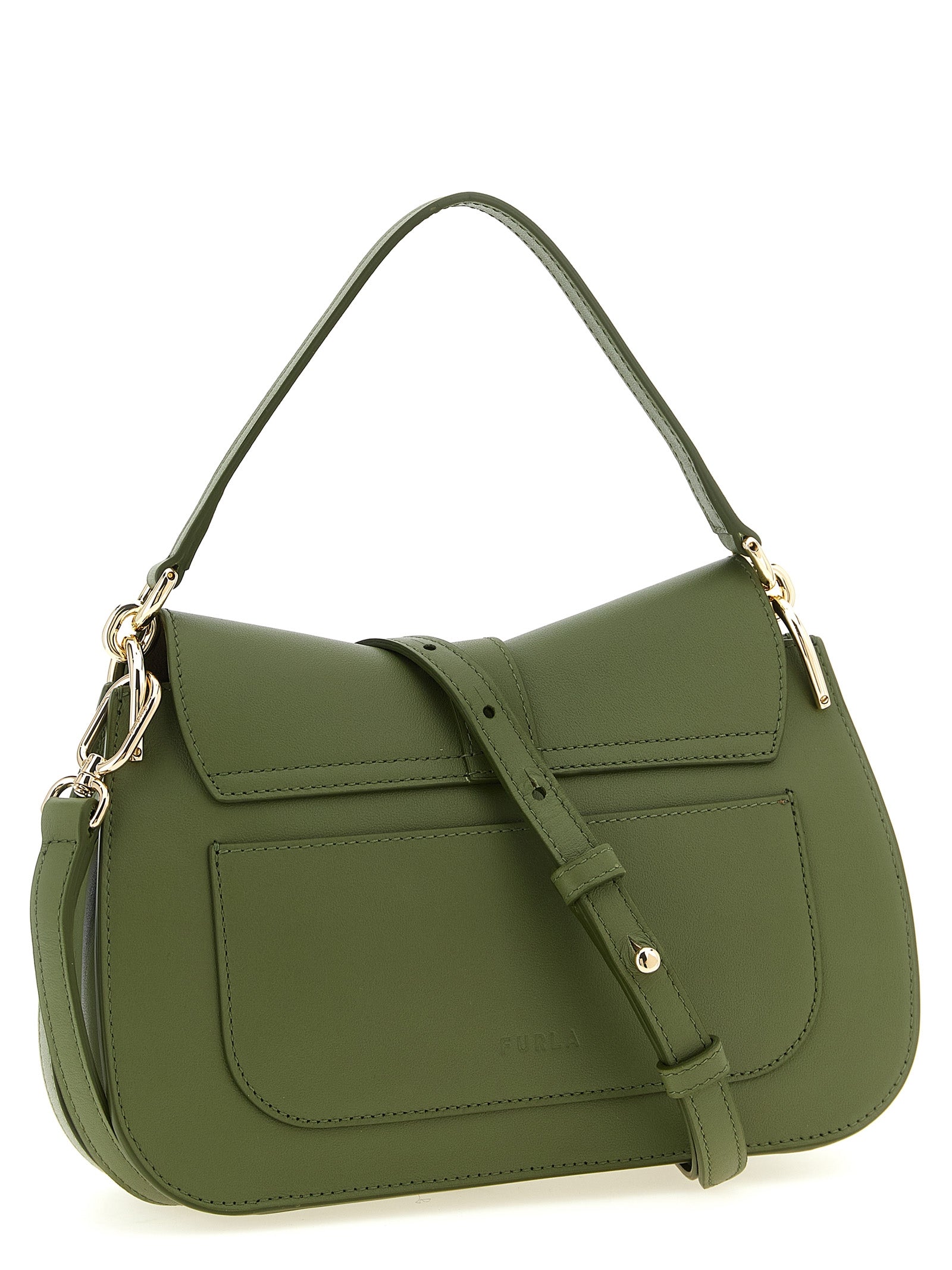 Furla Zweifarbige Schultertasche aus Kalbsleder