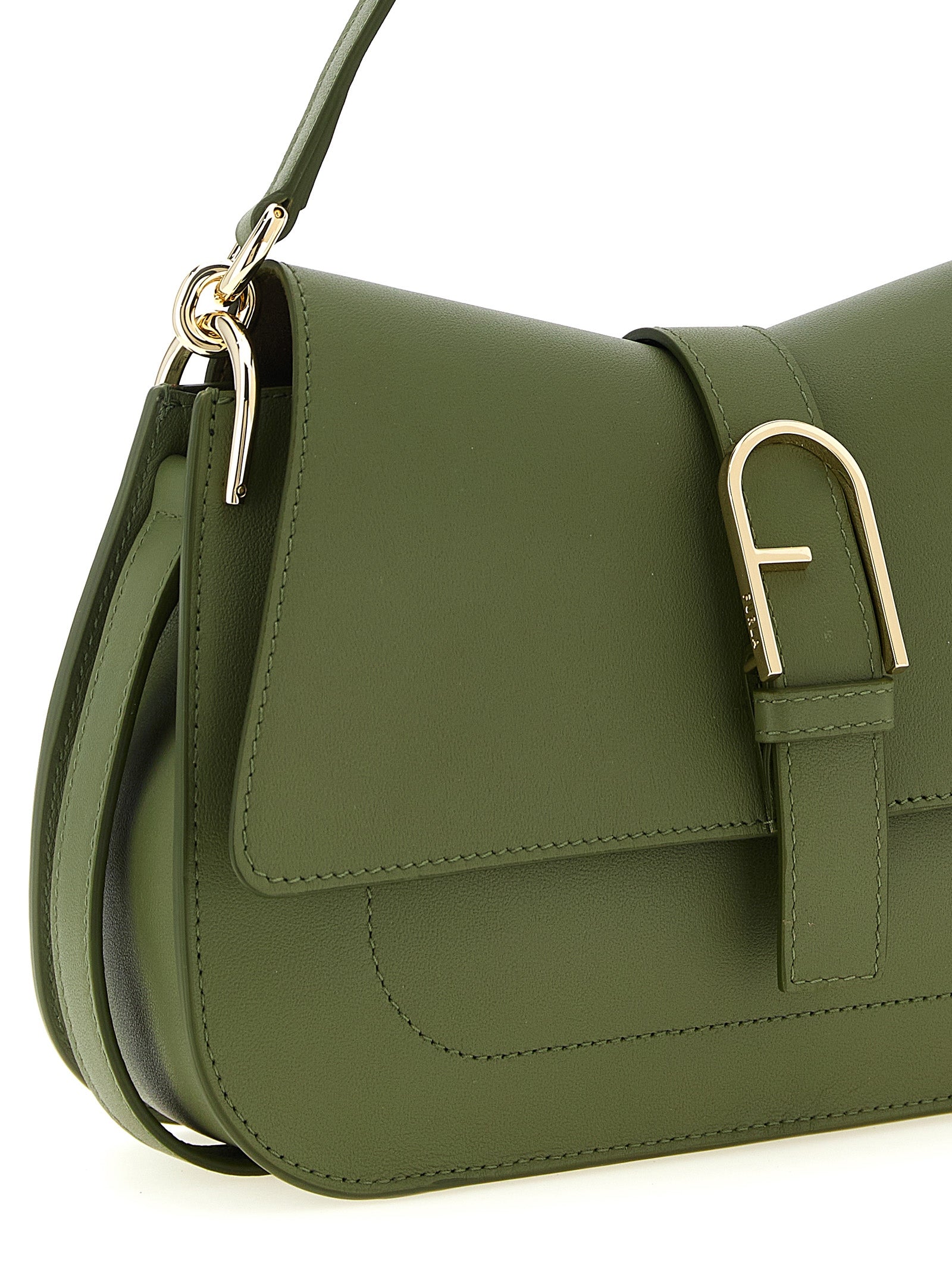 Furla Zweifarbige Schultertasche aus Kalbsleder