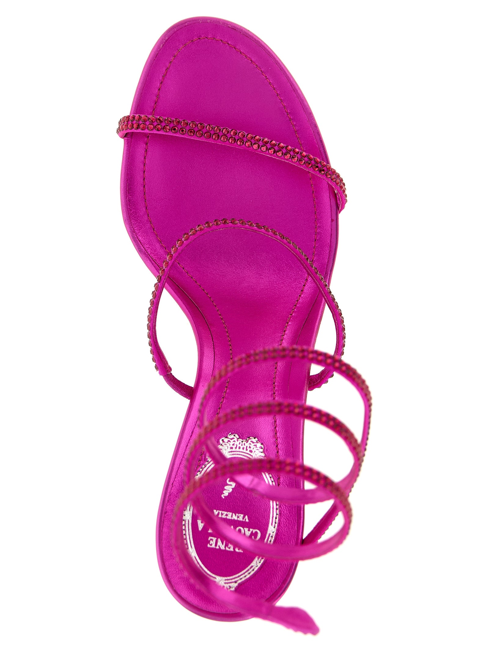 RENE CAOVILLA Fuchsia Viskose Stiletto-Sandalen