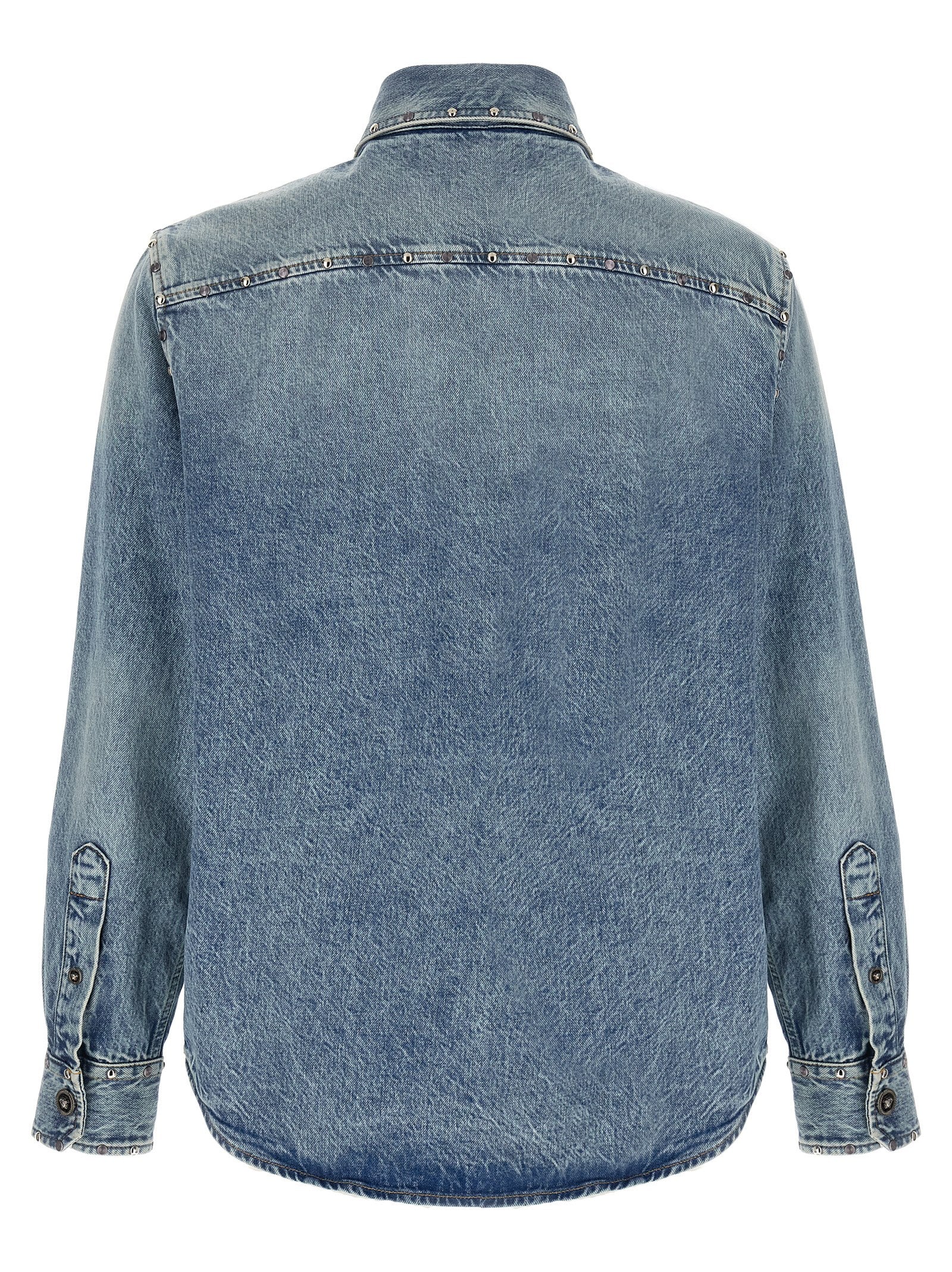 Versace Blaue Baumwollbluse