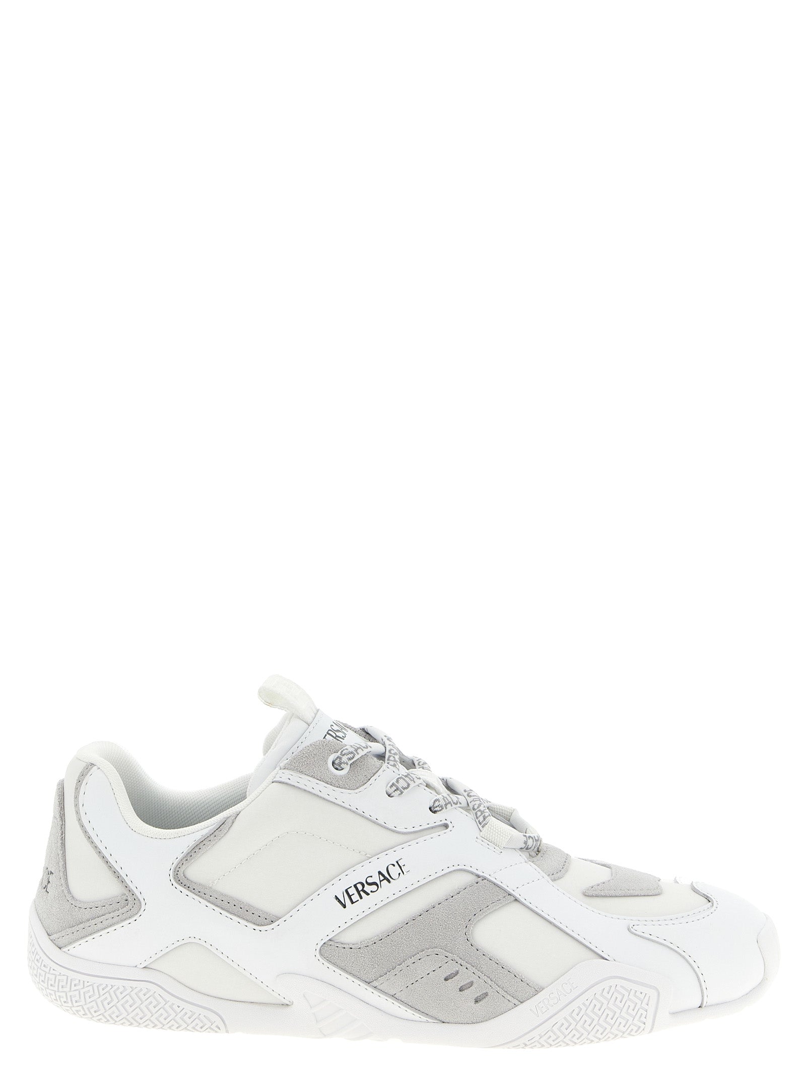 Versace Weiße Kalbsleder-Sneaker im Athletic-Look