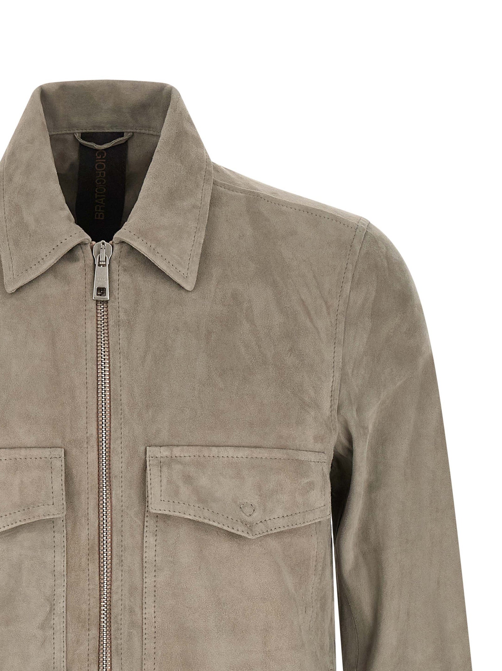 GIORGIO BRATO Graue Lammlederjacke