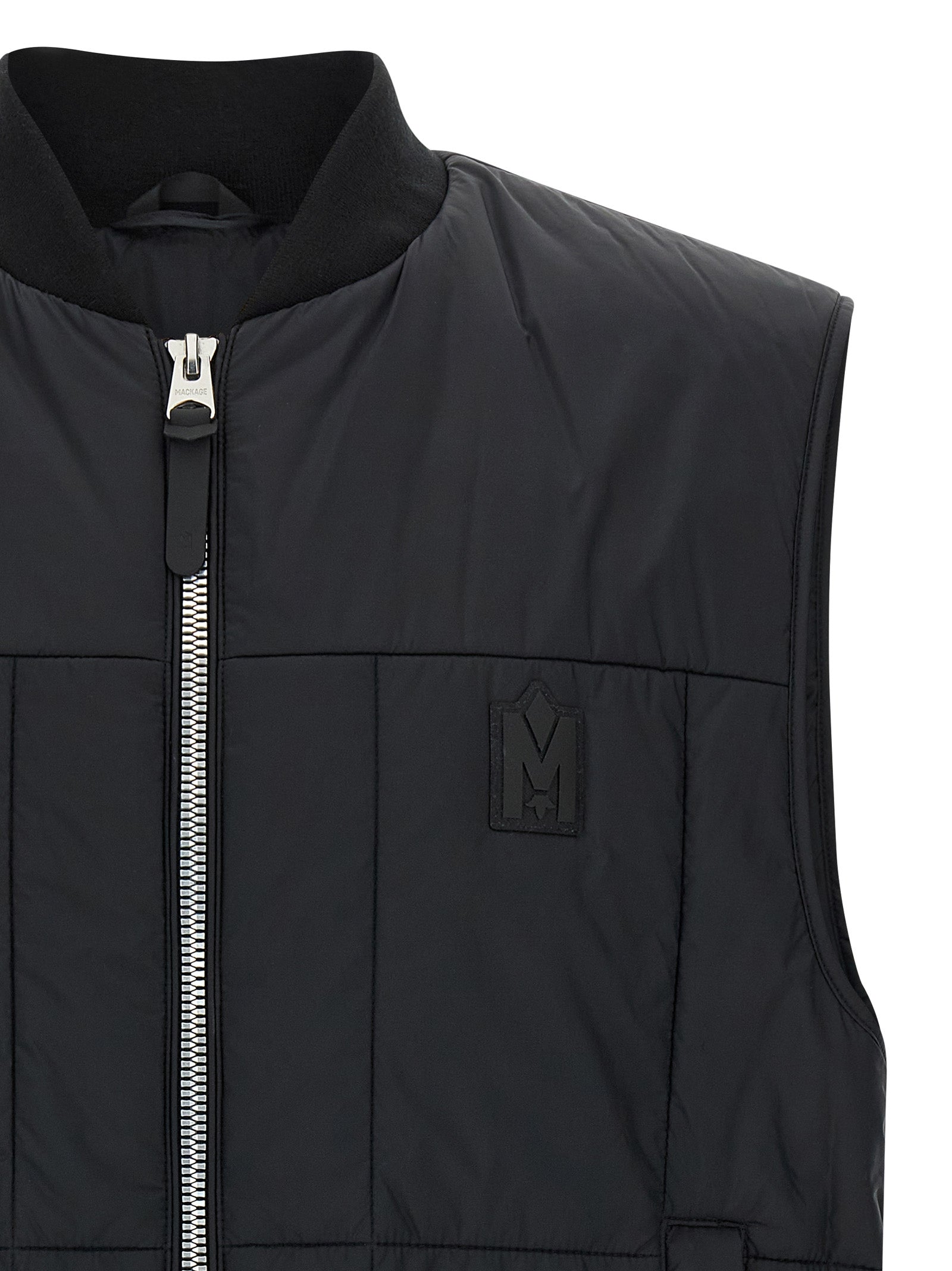 Mackage Schwarze ärmellose Nylon-Jacke