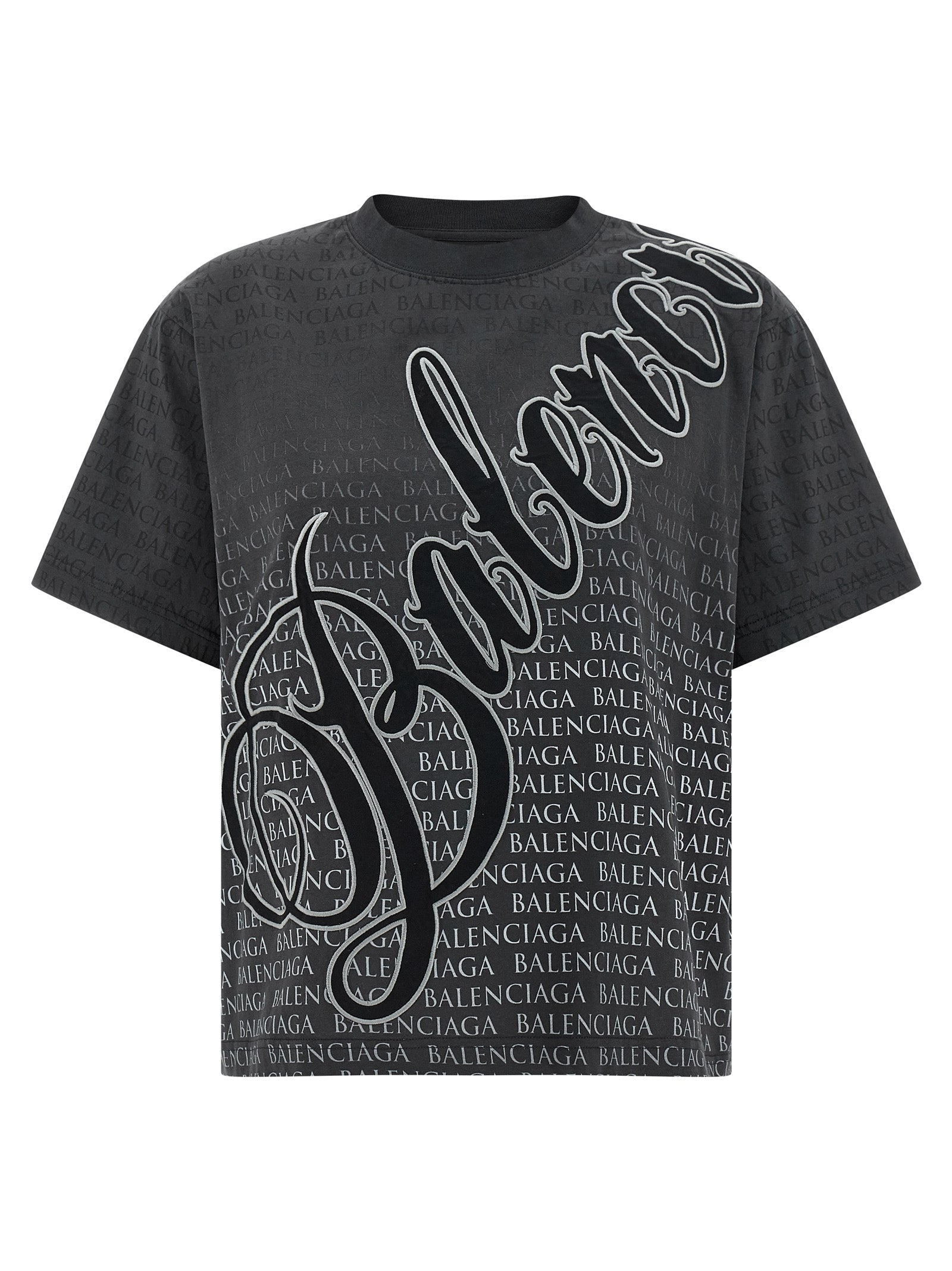 Balenciaga Schwarzes Baumwoll-T-Shirt
