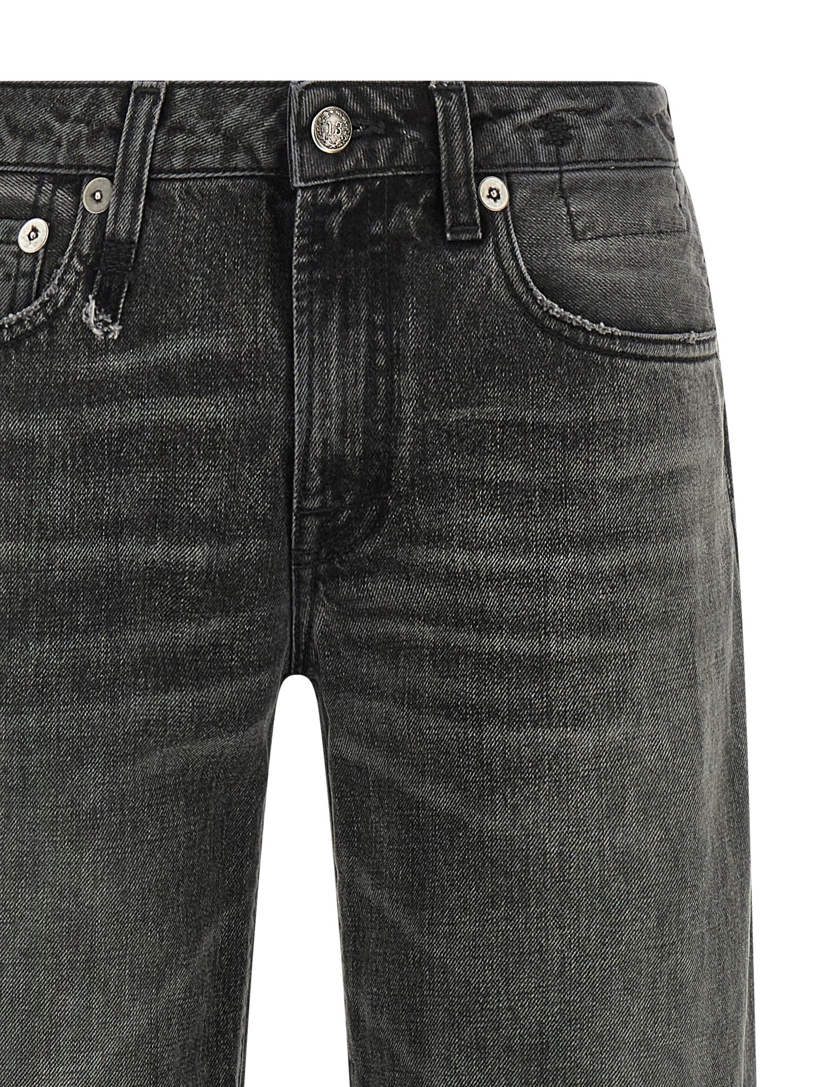 R13 Graue Jeans aus Baumwolle im geraden Schnitt