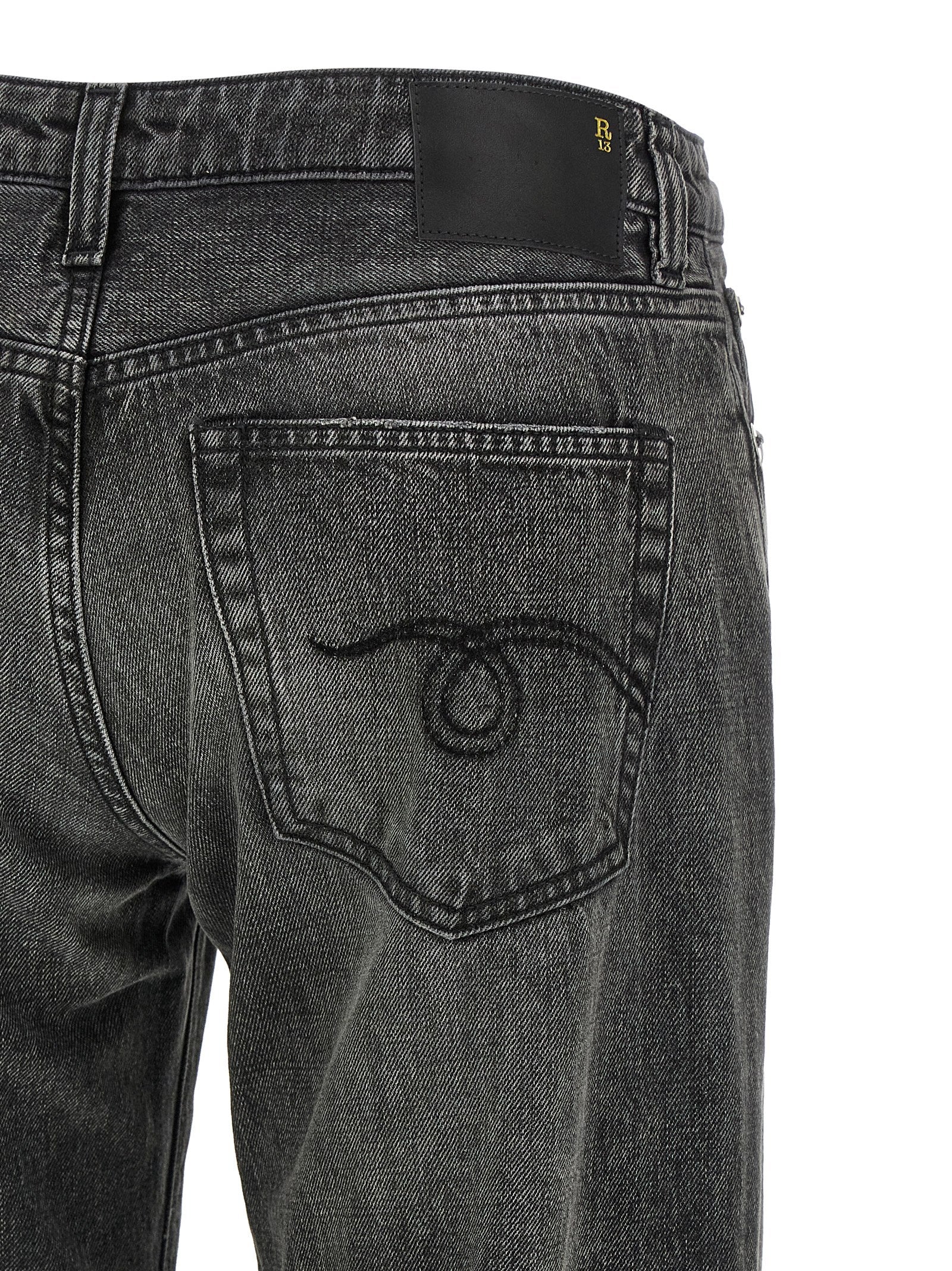 R13 Graue Jeans aus Baumwolle im geraden Schnitt