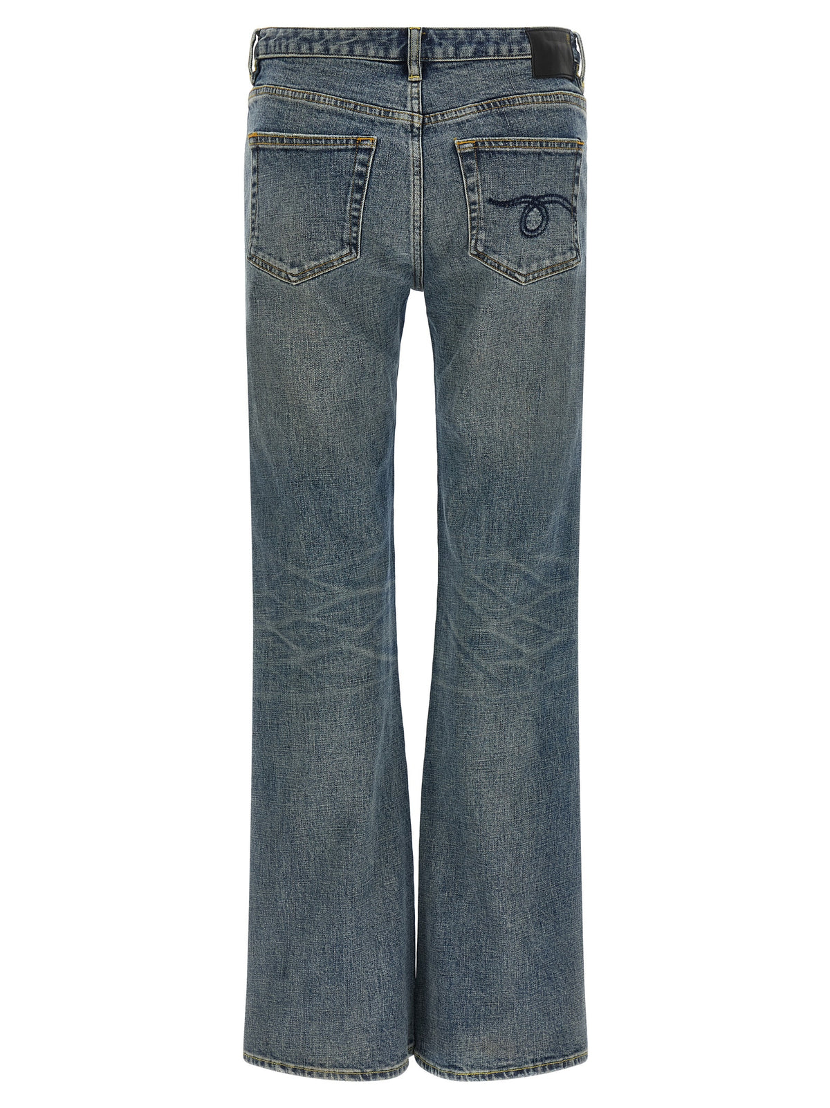 R13 Blaue Baumwoll-Jeans mit ausgestelltem Bein