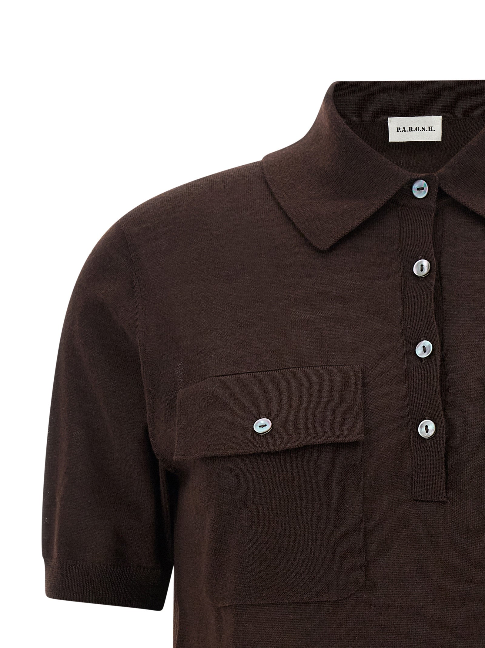 P.A.R.O.S.H. Braunes Woll-Poloshirt
