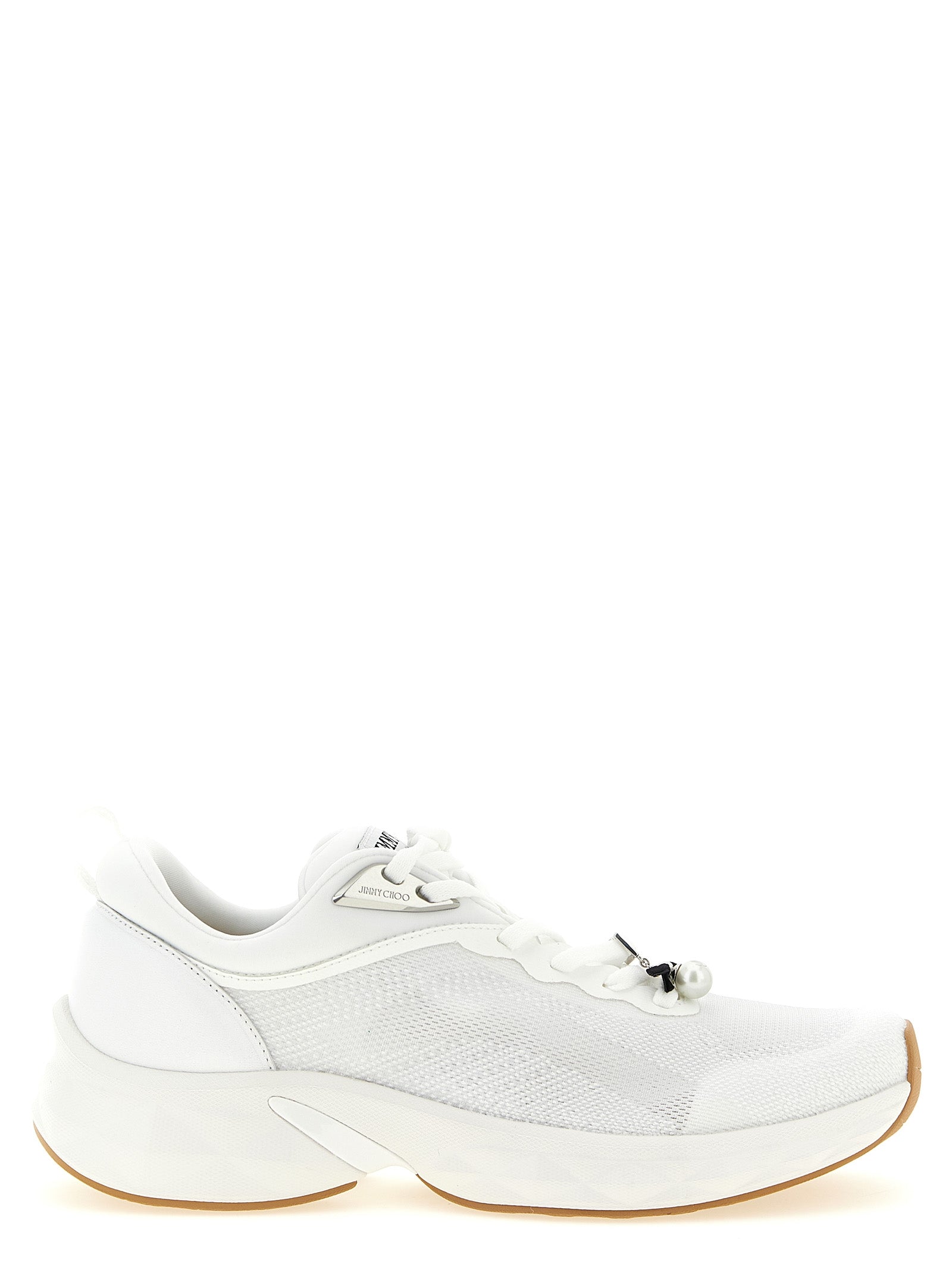 Jimmy Choo Weiße Tencel Sportschuhe