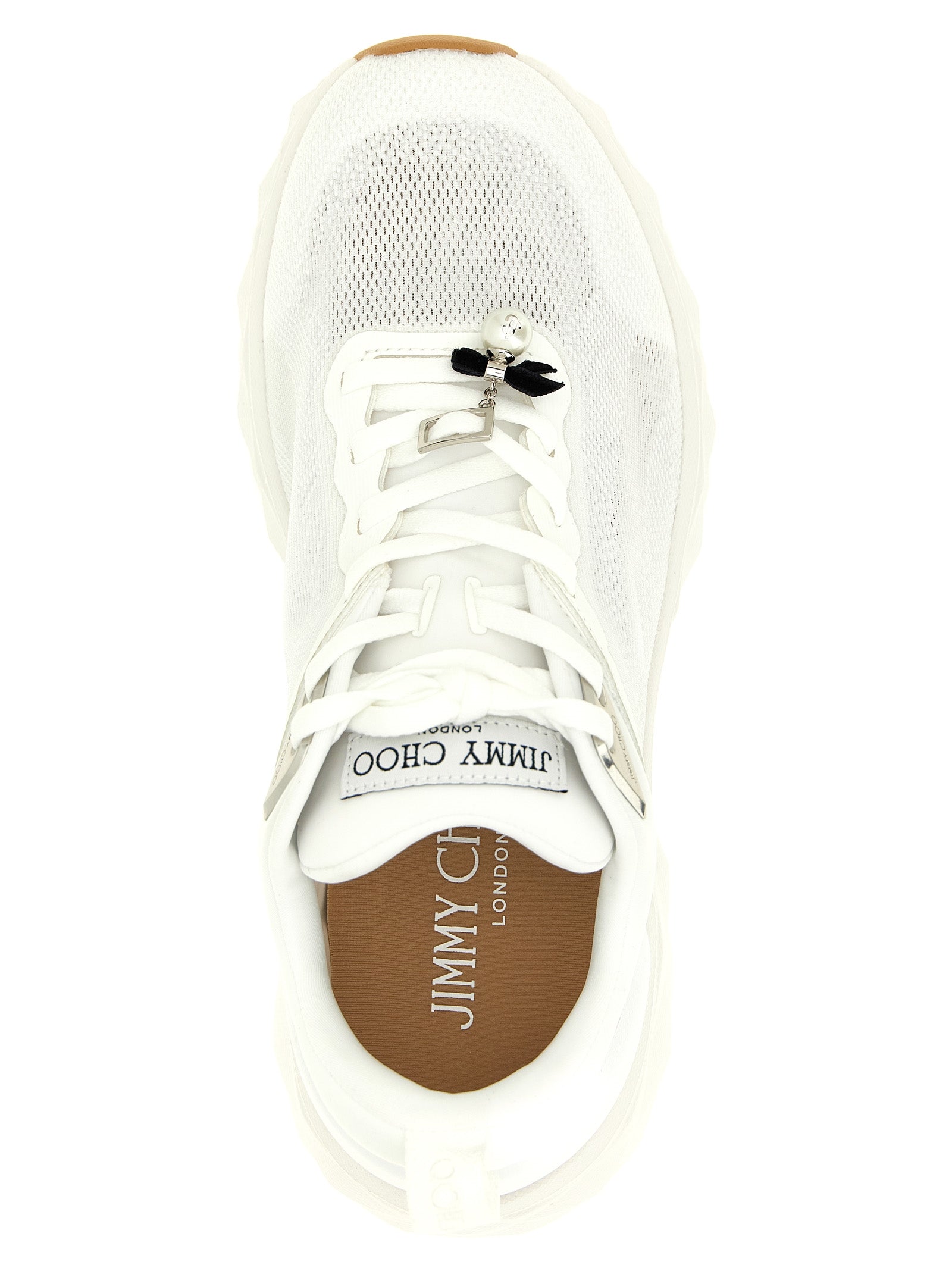 Jimmy Choo Weiße Tencel Sportschuhe