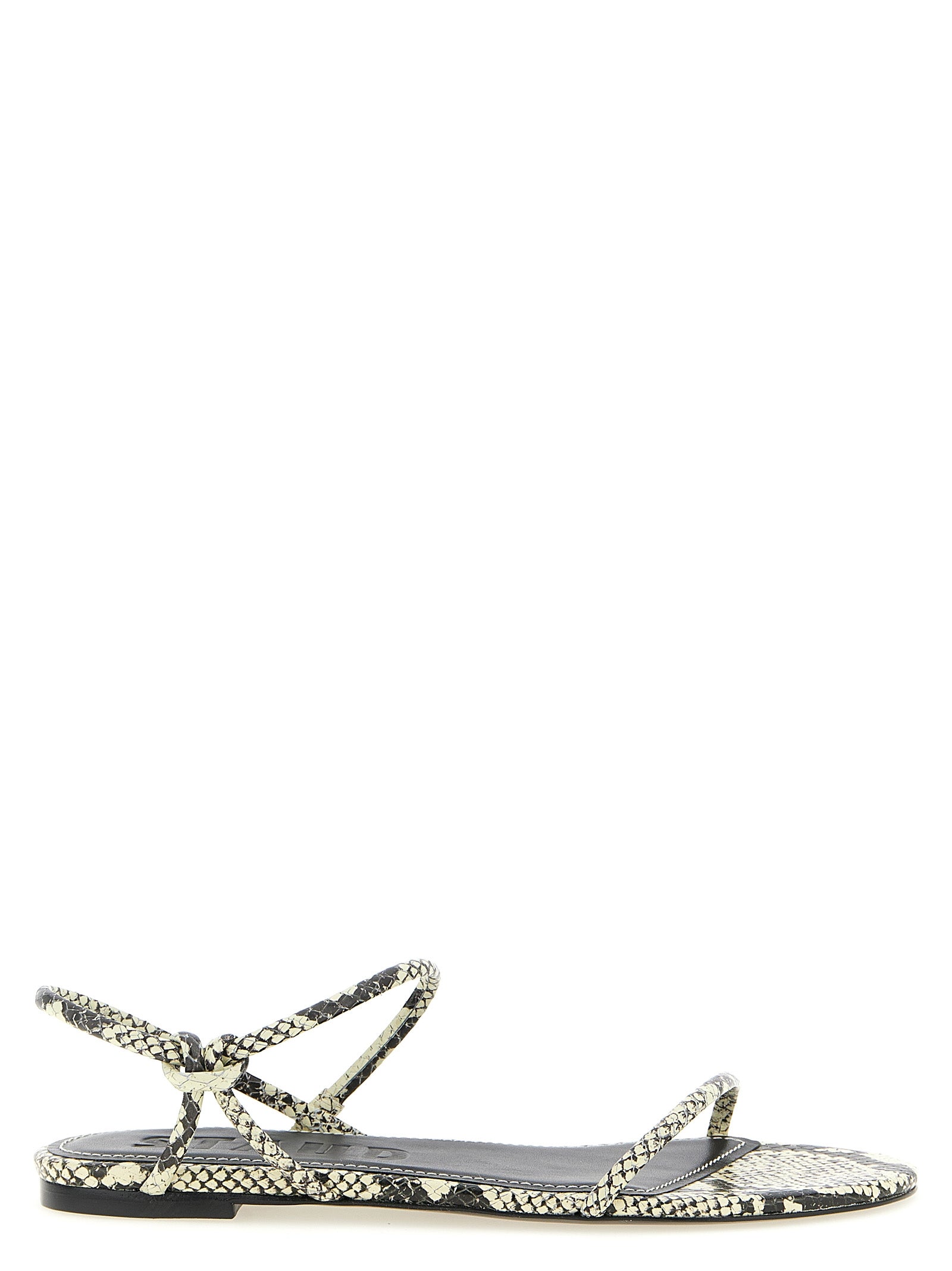 Staud Zweifarbige flache Sandalen aus Rindsleder