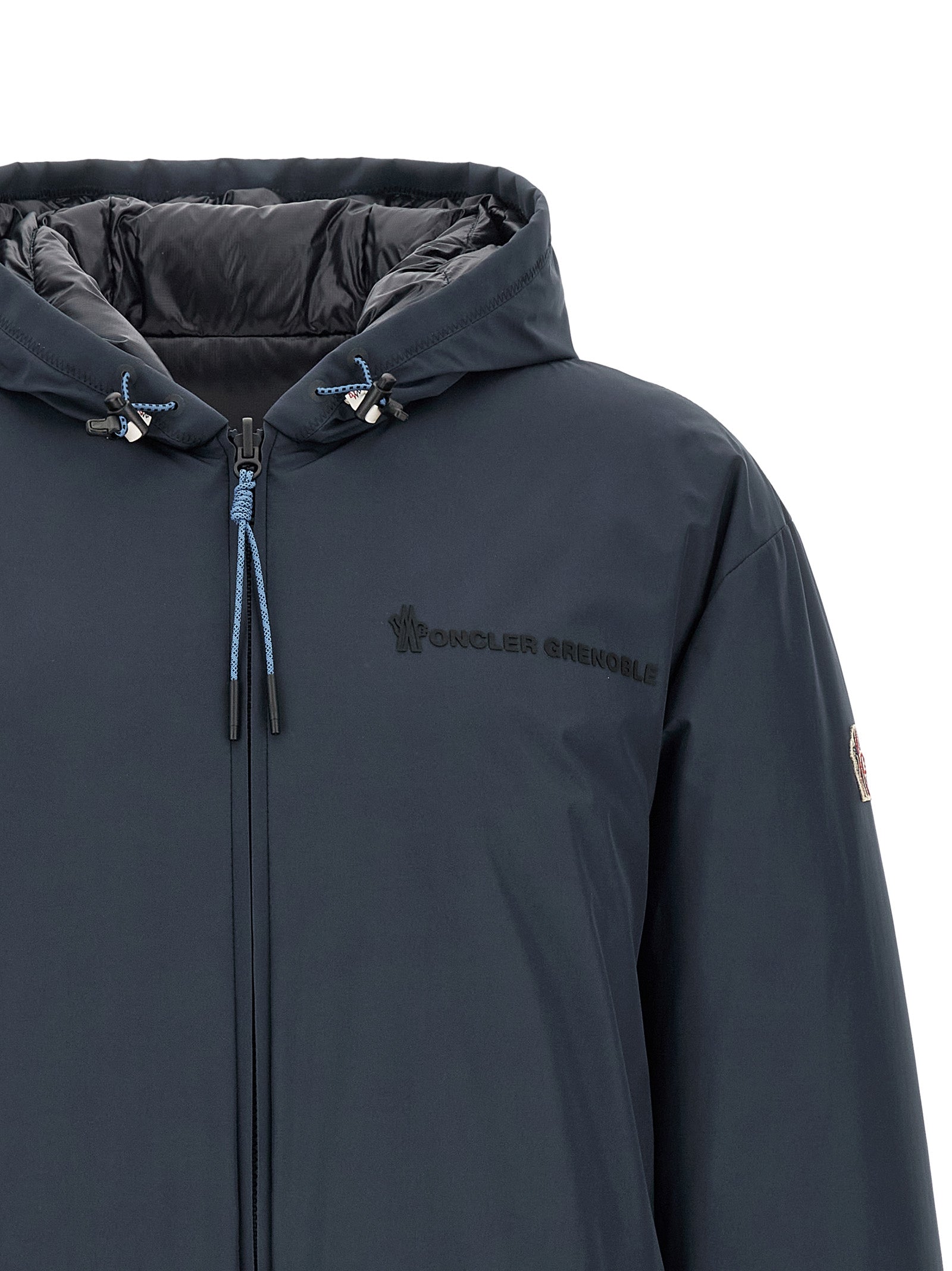 Moncler Grenoble Blaue Shell-Jacke aus Polyamid