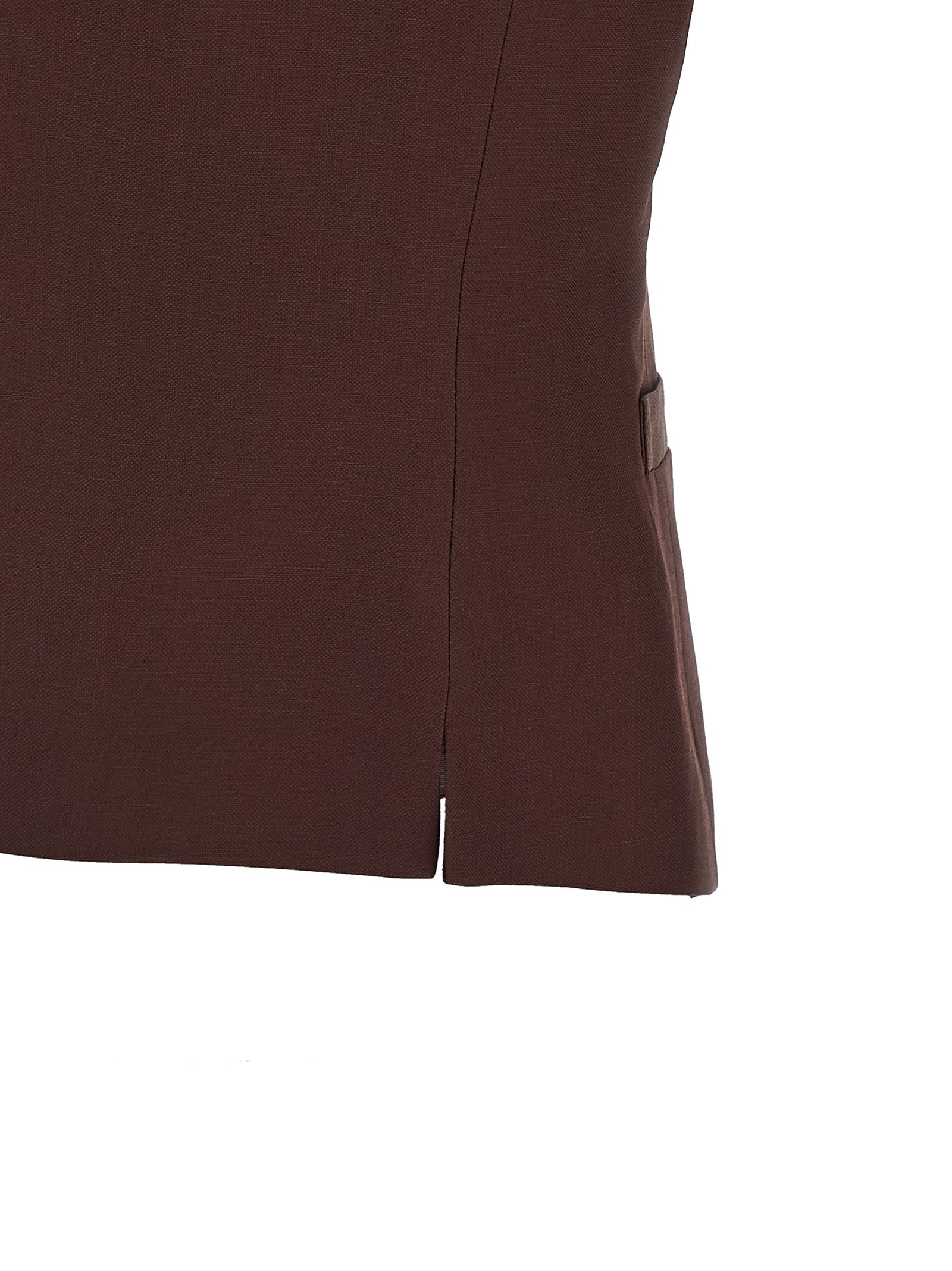 Alberto Biani Brauner ärmelloser Blazer aus Viskose