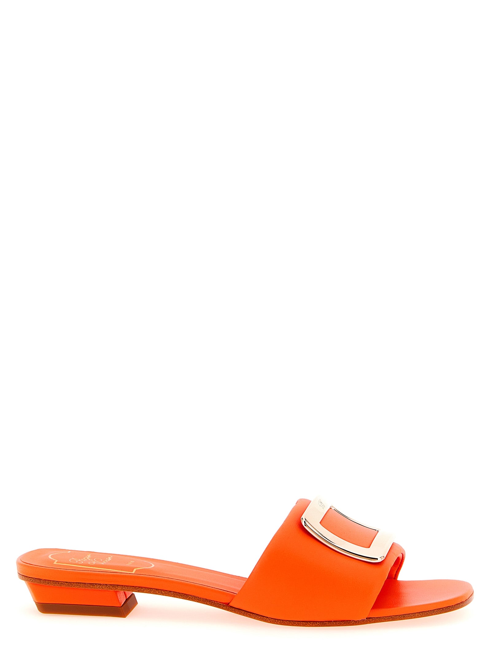 Roger Vivier Orange Lammleder Pumps mit mittlerem Absatz