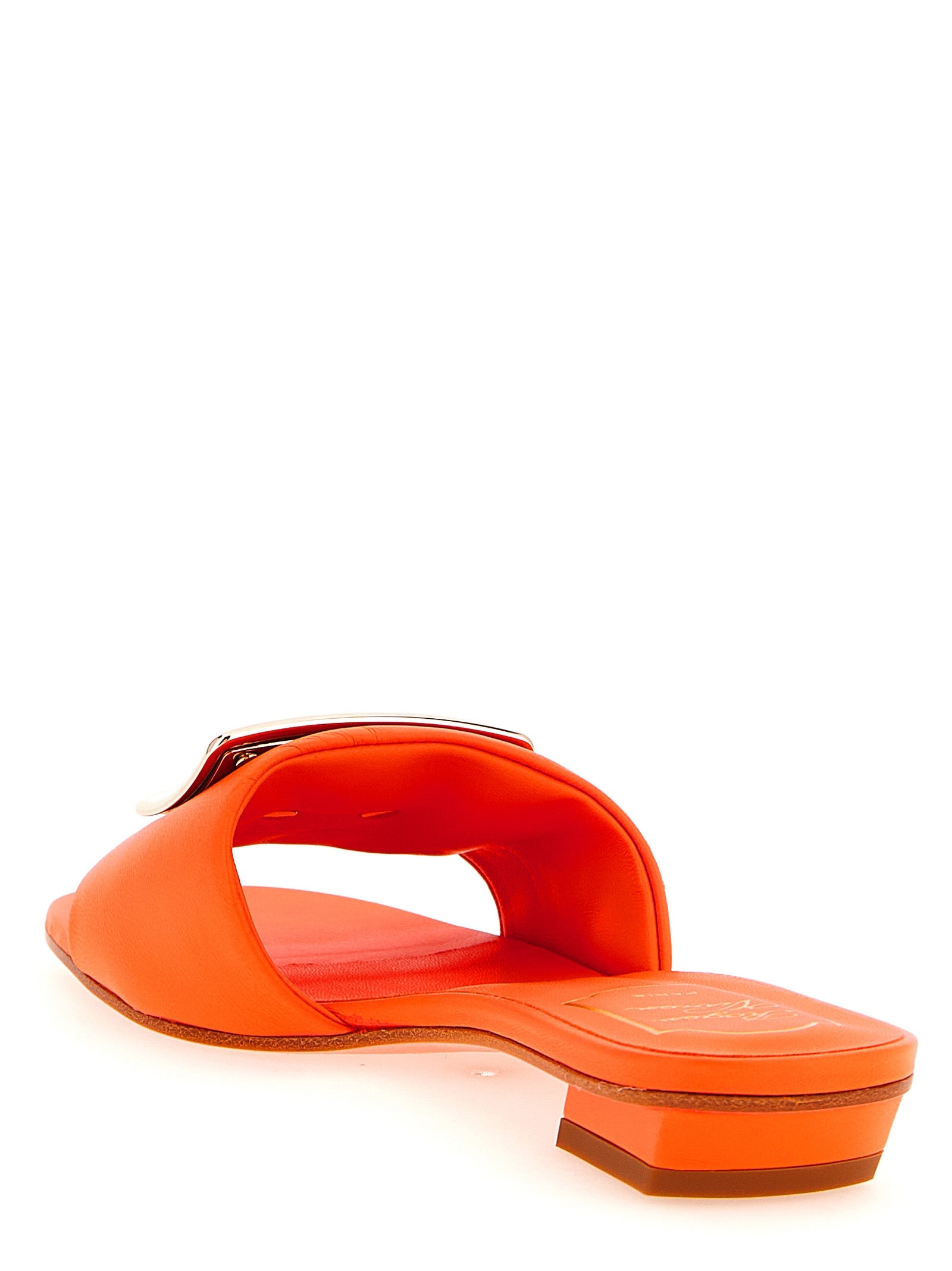Roger Vivier Orange Lammleder Pumps mit mittlerem Absatz