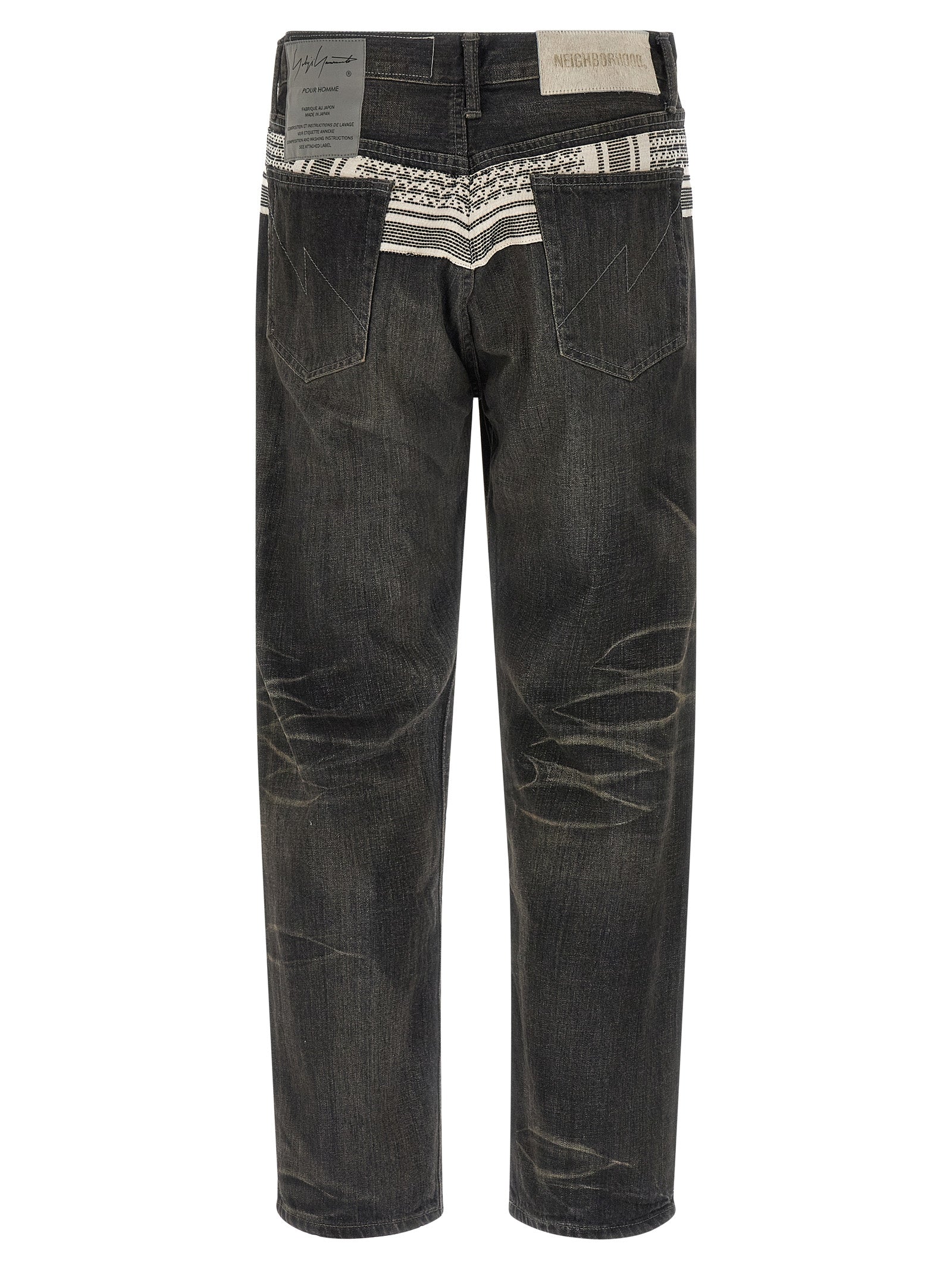 Yohji Yamamoto Schwarze Baumwoll-Jeans mit schmal zulaufendem Bein