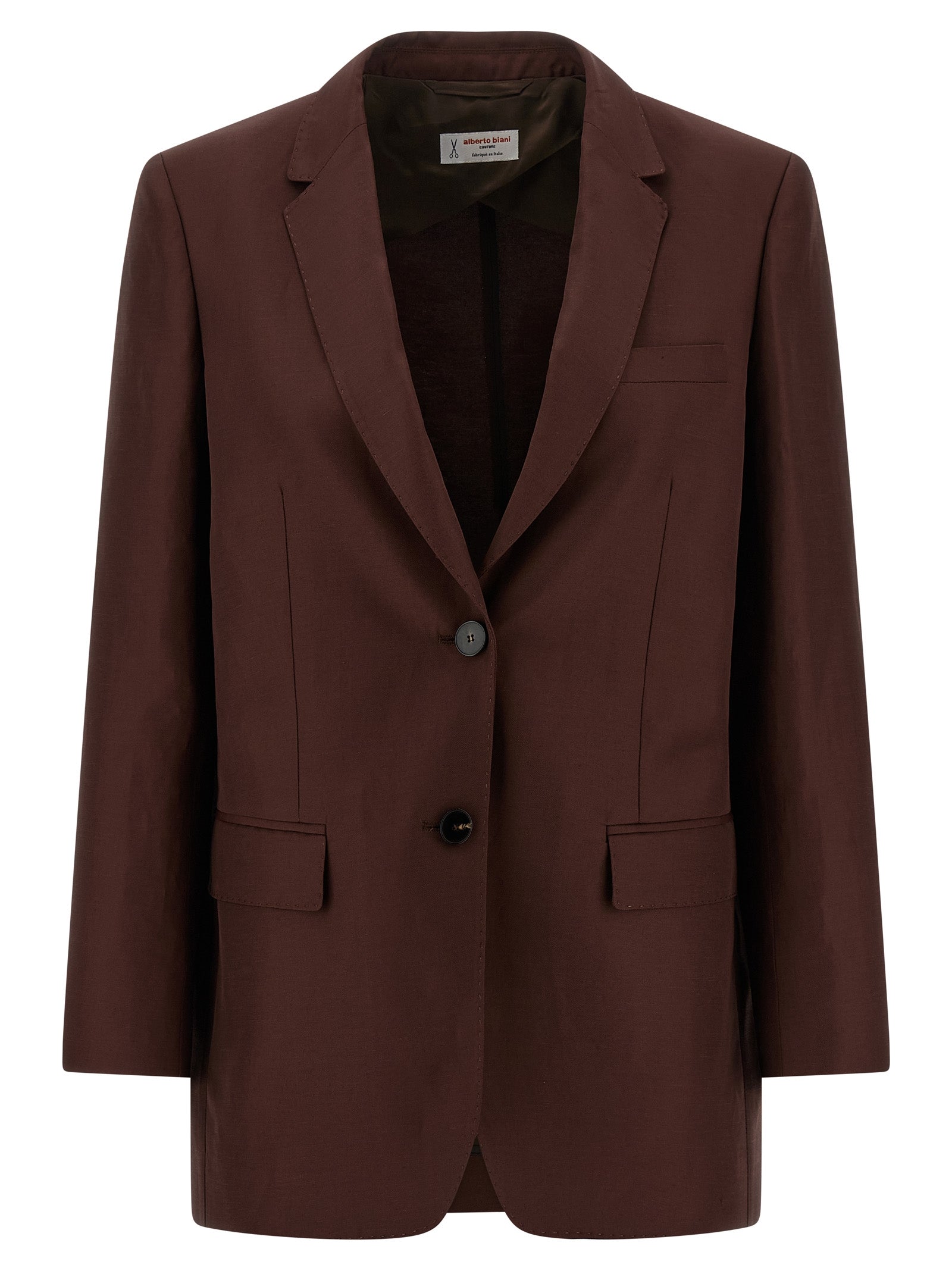 Alberto Biani Brauner Viskose-Blazer