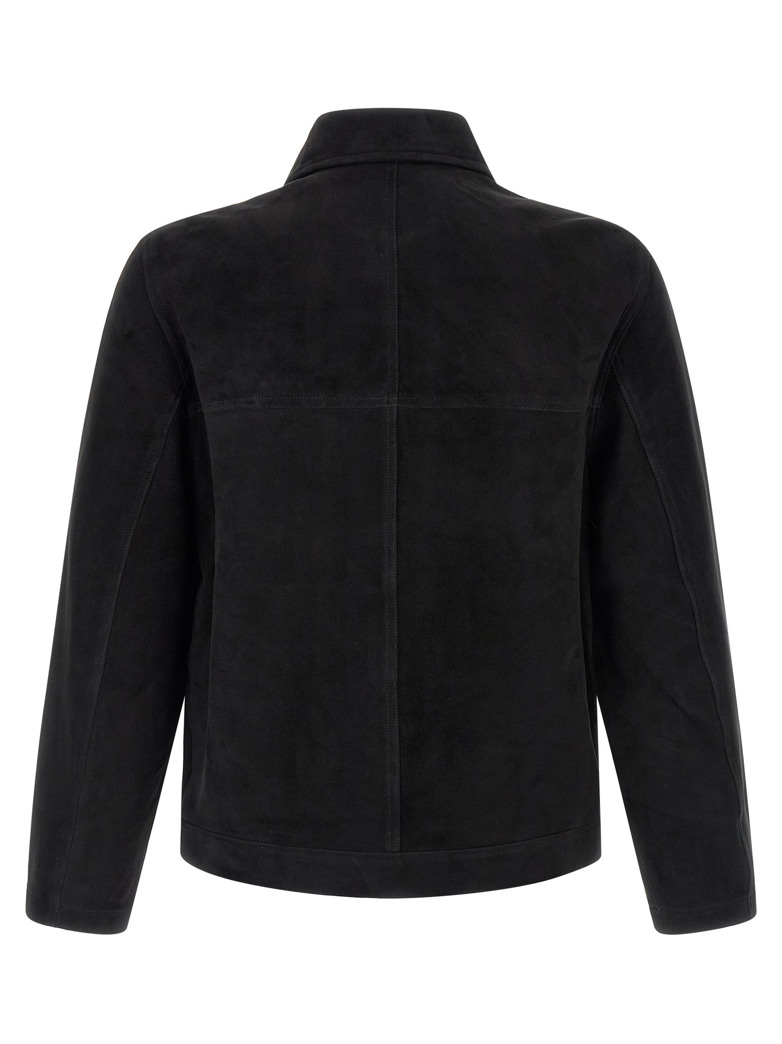 GIORGIO BRATO Schwarze Wildlederjacke aus Leder
