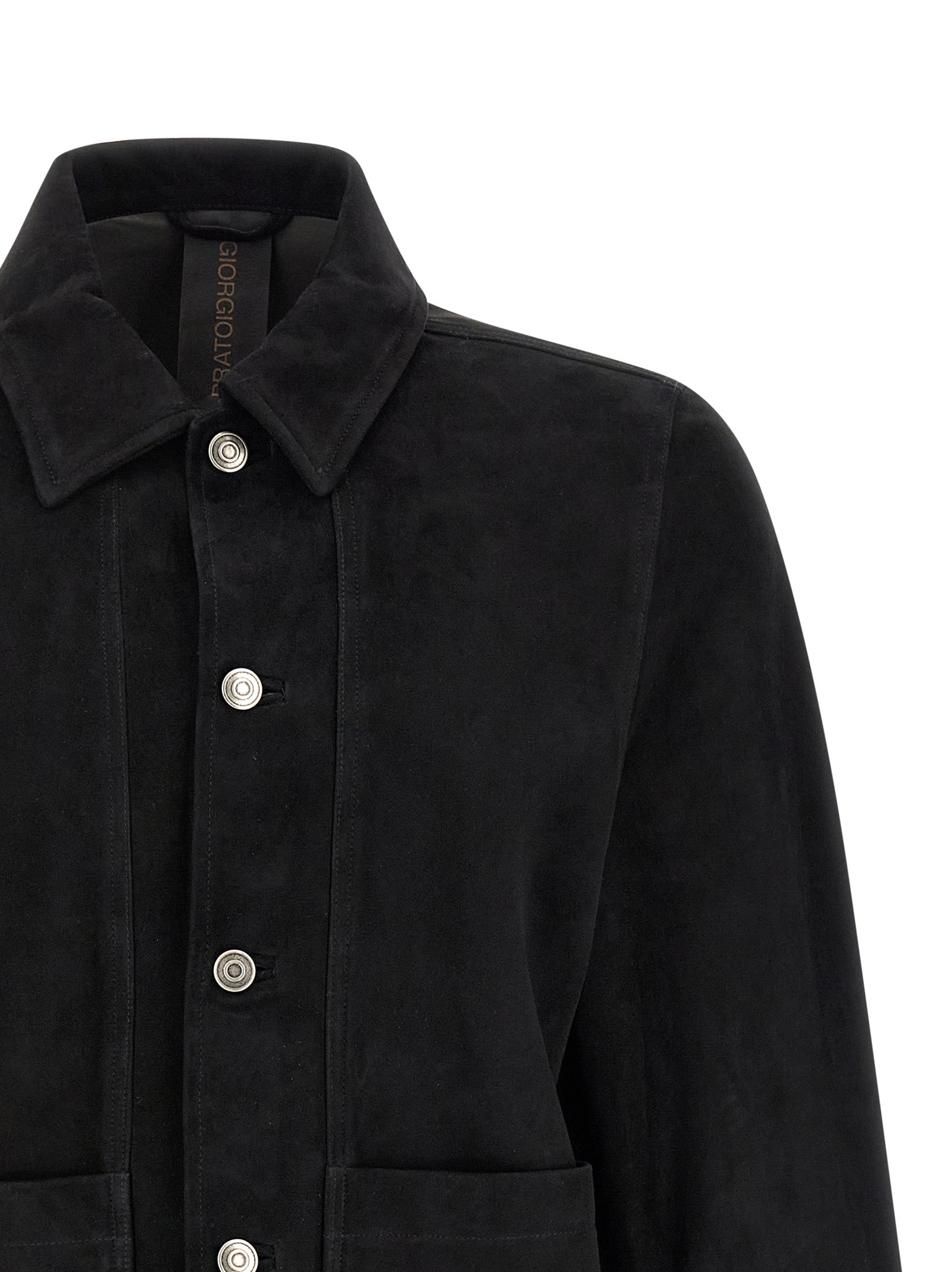 GIORGIO BRATO Schwarze Wildlederjacke aus Leder