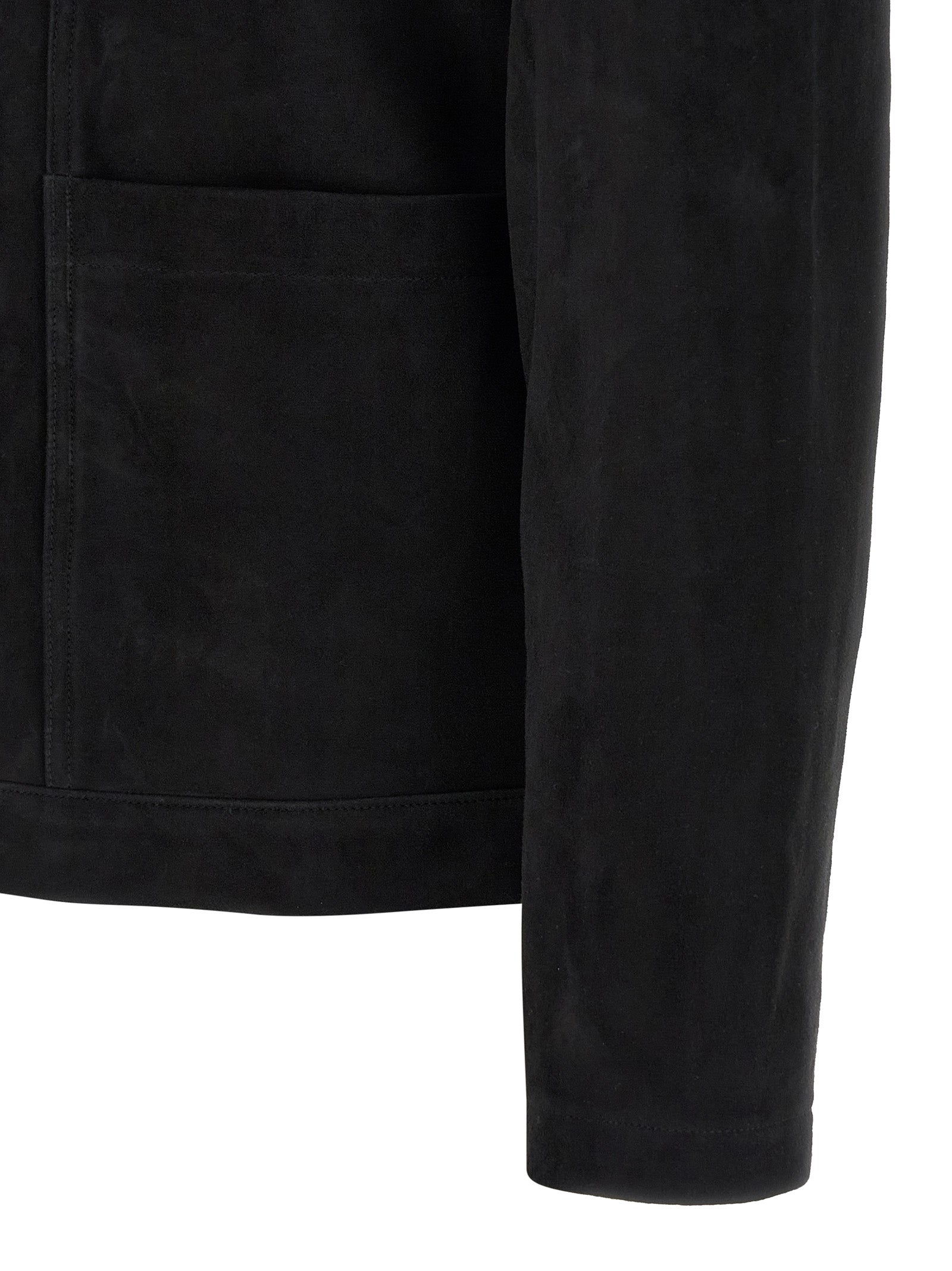 GIORGIO BRATO Schwarze Wildlederjacke aus Leder