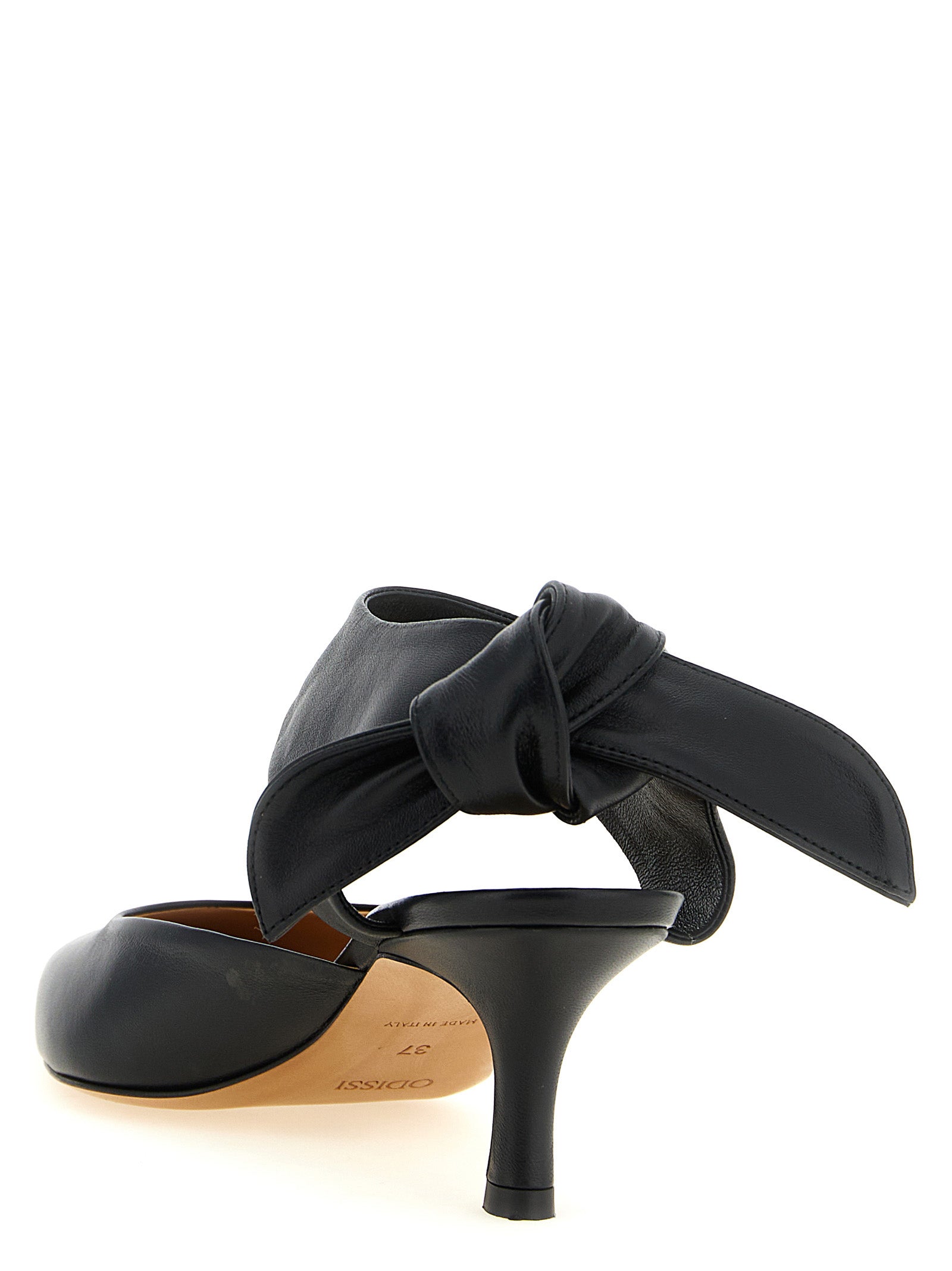 ODISSI Schwarze Pumps aus Lammleder mit mittlerem Absatz