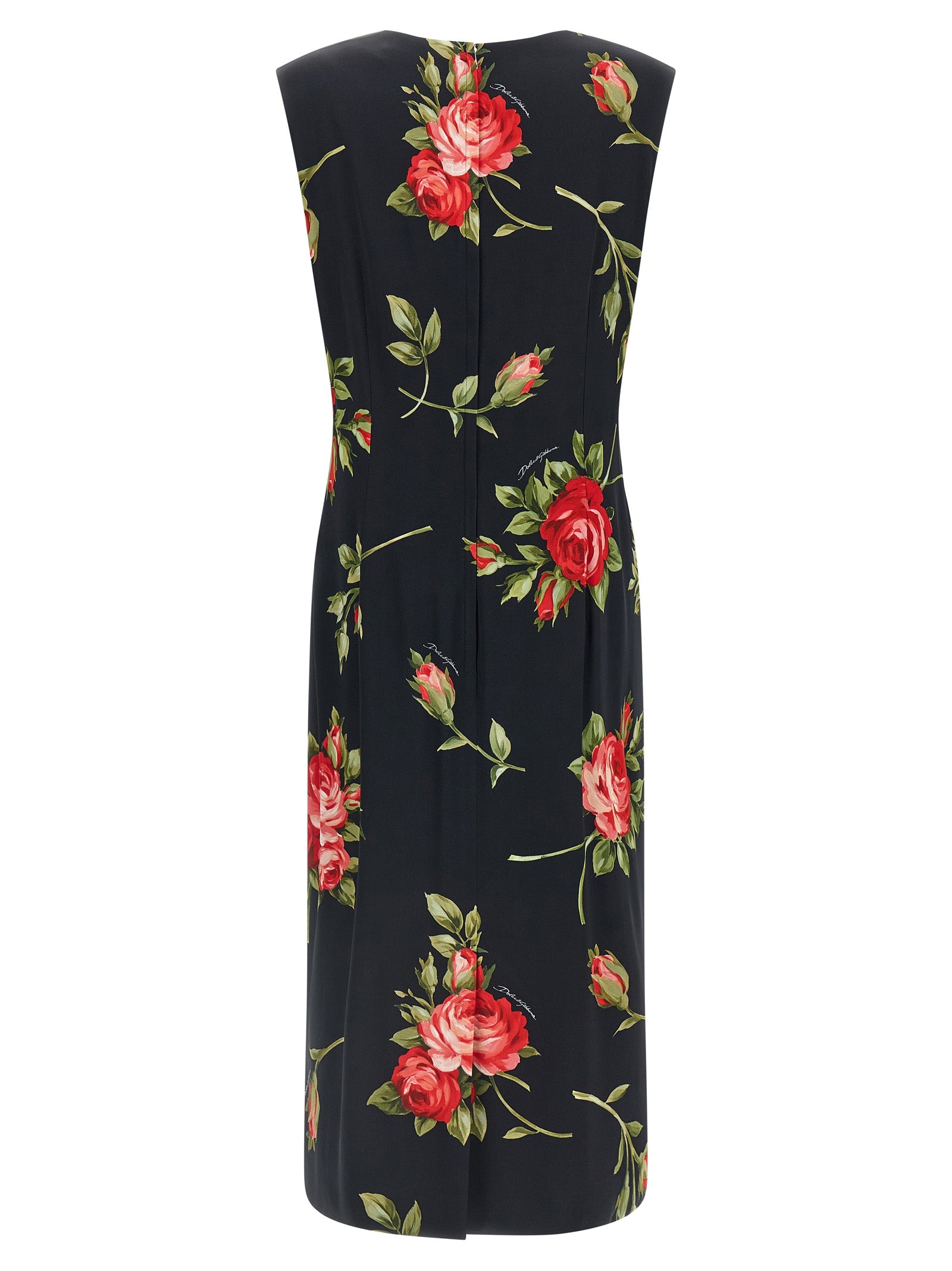 Dolce & Gabbana Schwarzes Midikleid aus Viskose
