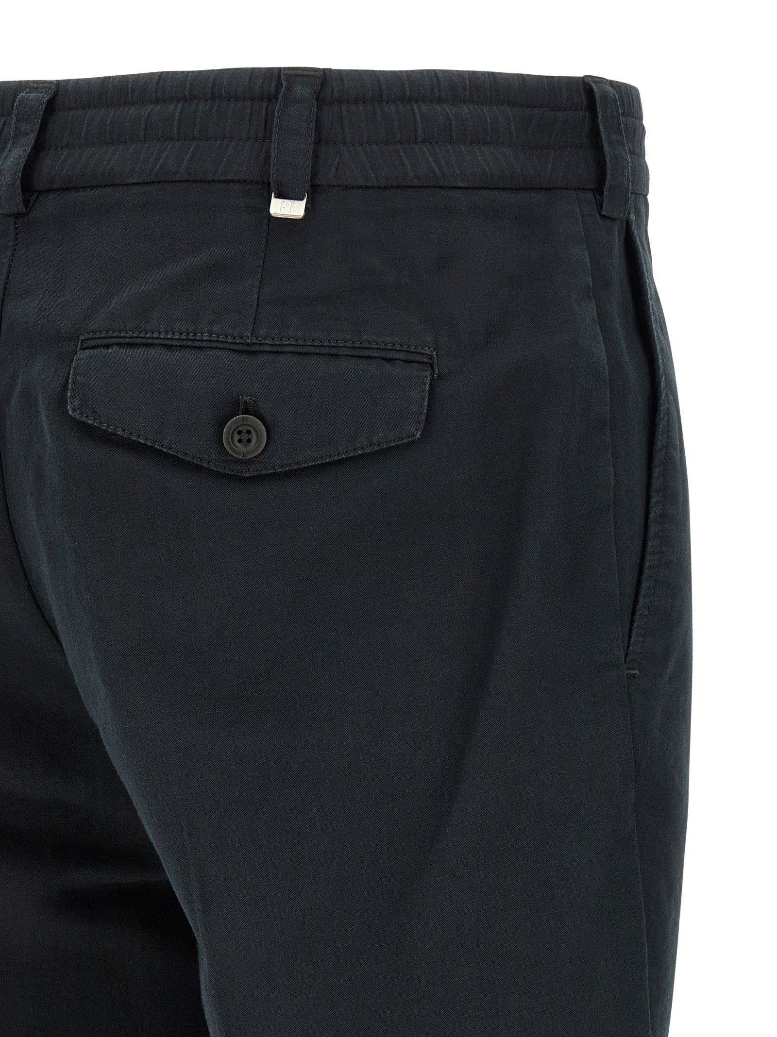 PT Torino Schwarze Leinen-Chino