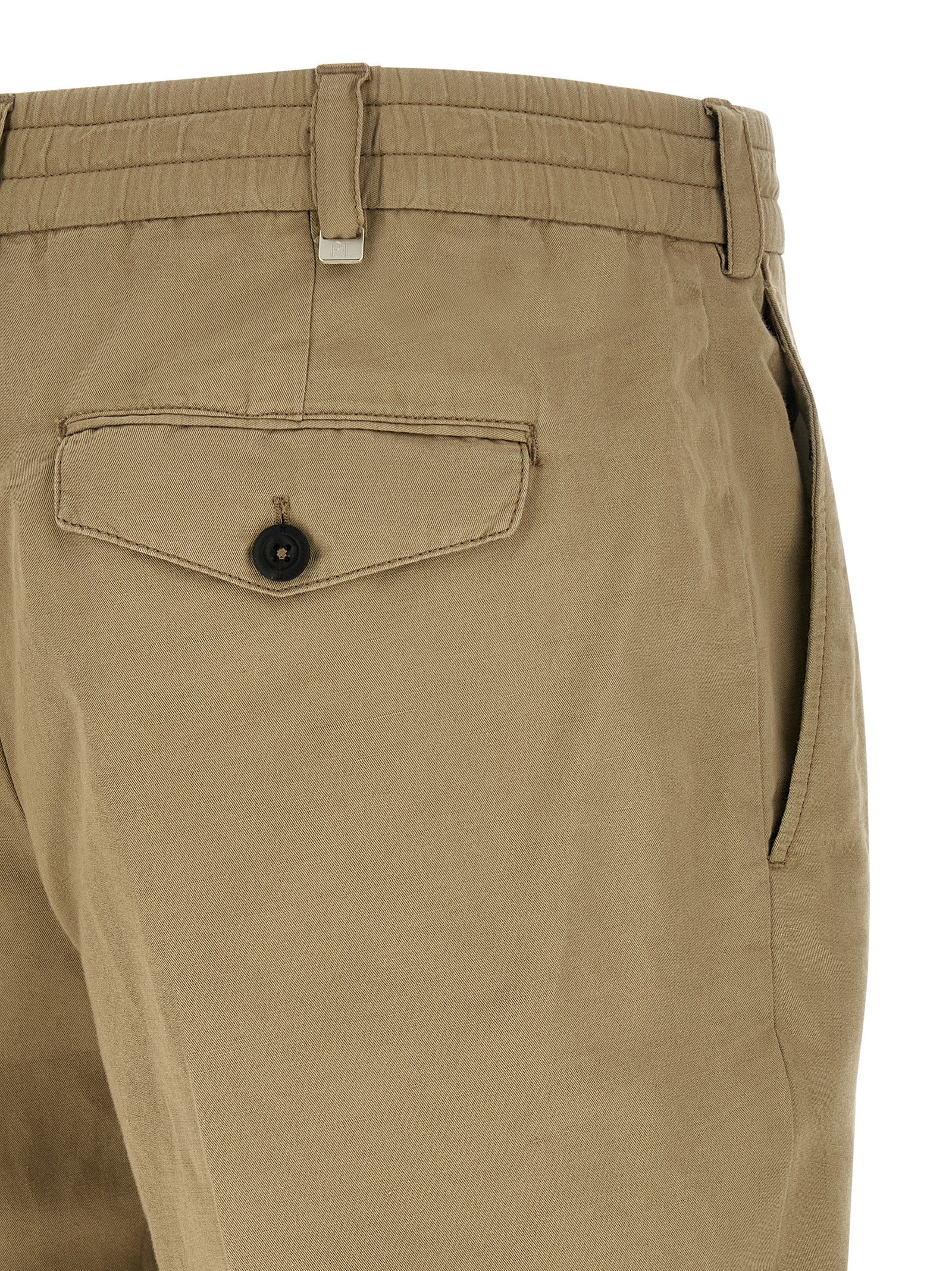 PT Torino Beige Leinen Freizeithose