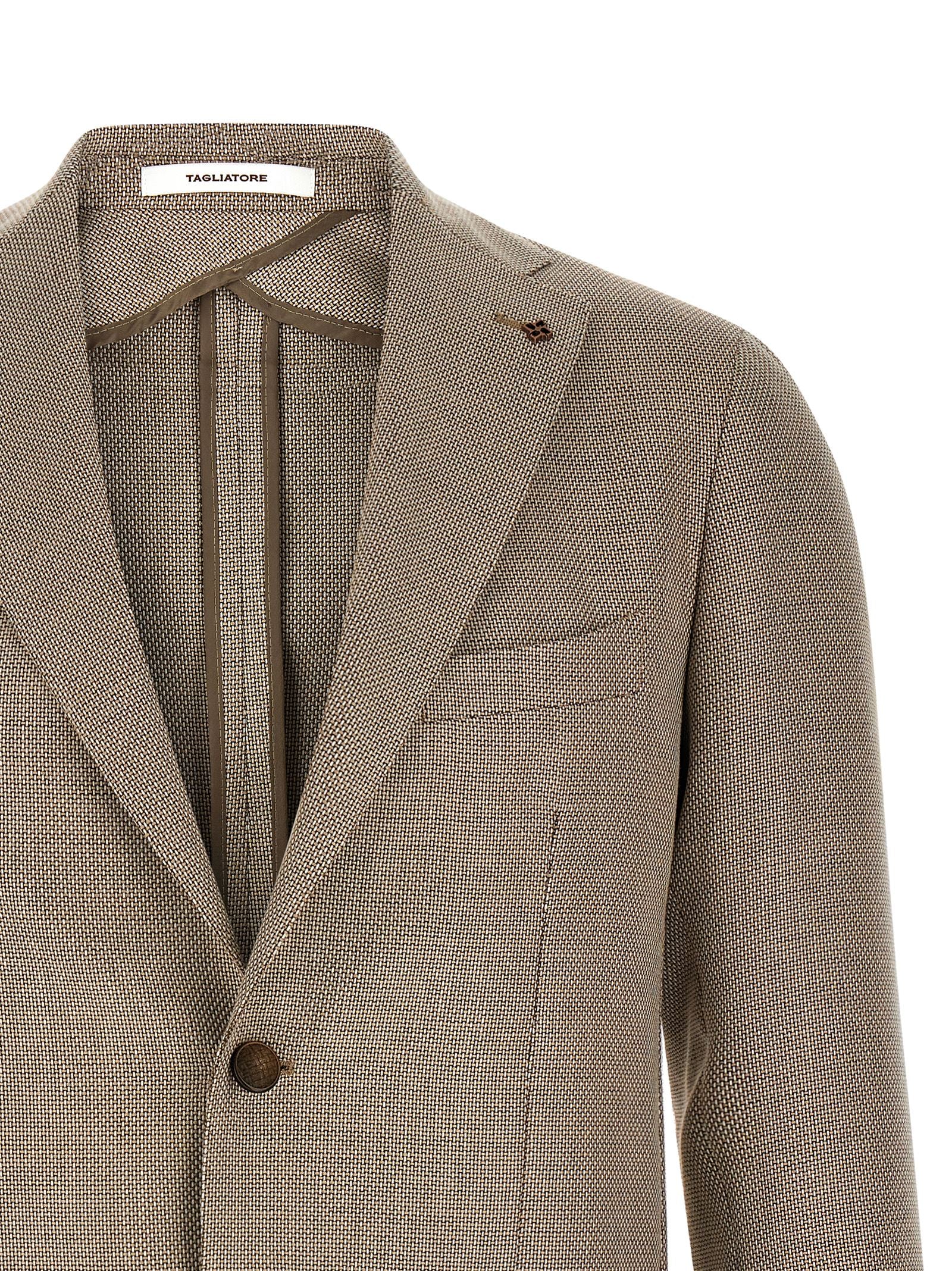 Tagliatore Brauner Baumwollblazer