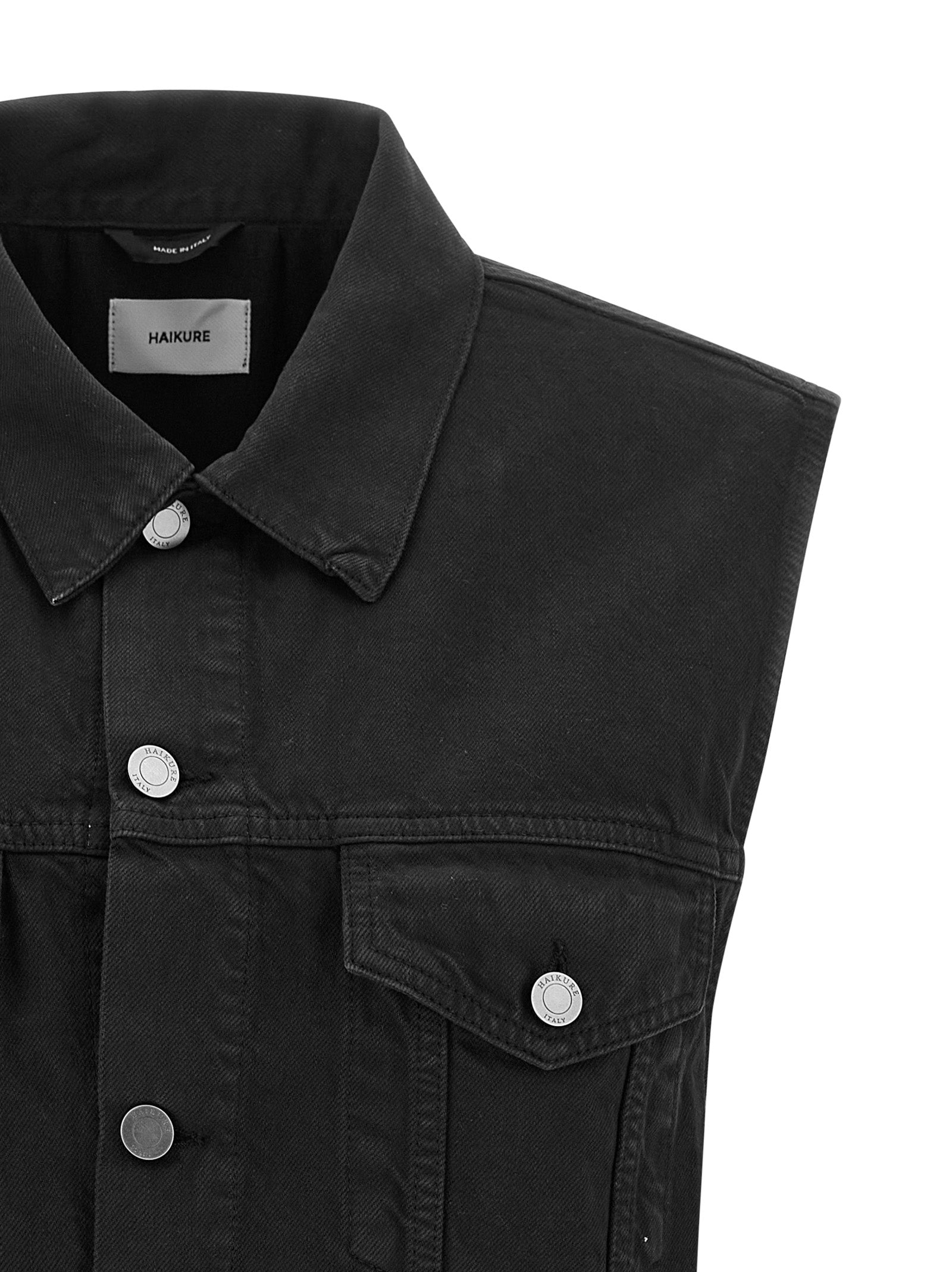 Haikure Schwarze ärmellose Baumwolljacke