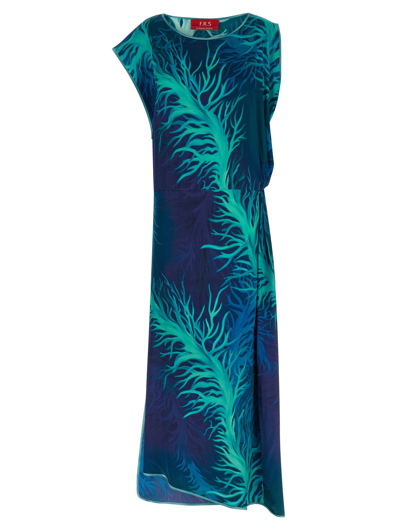 F.R.S. - FOR RESTLESS SLEEPERS Blaues Viskose-Maxikleid