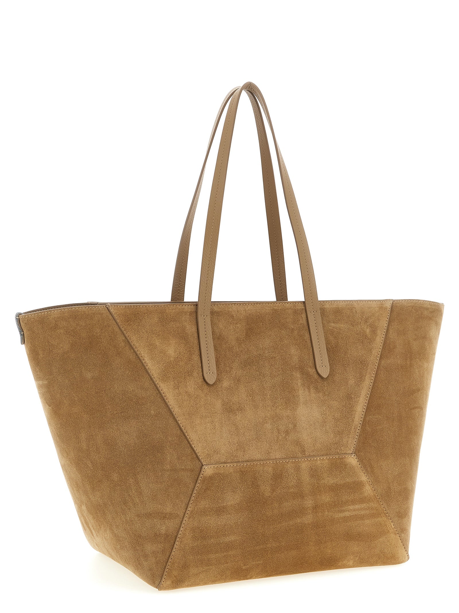 Brunello Cucinelli Braunes Kalbsleder Damen Crossbody Tasche