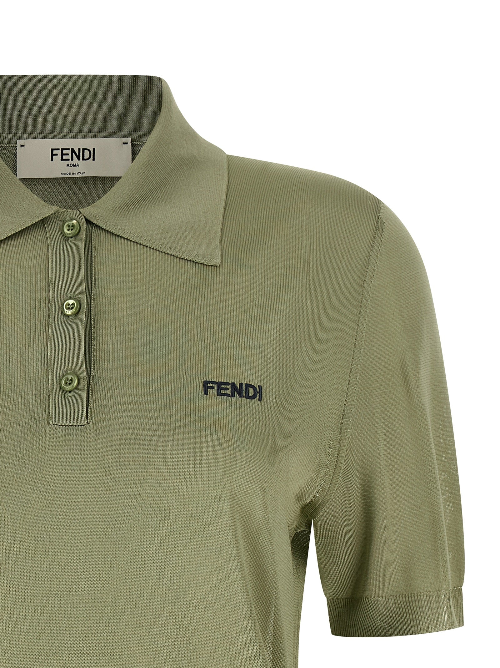 Fendi Zweifarbige Viskose-Poloshirt