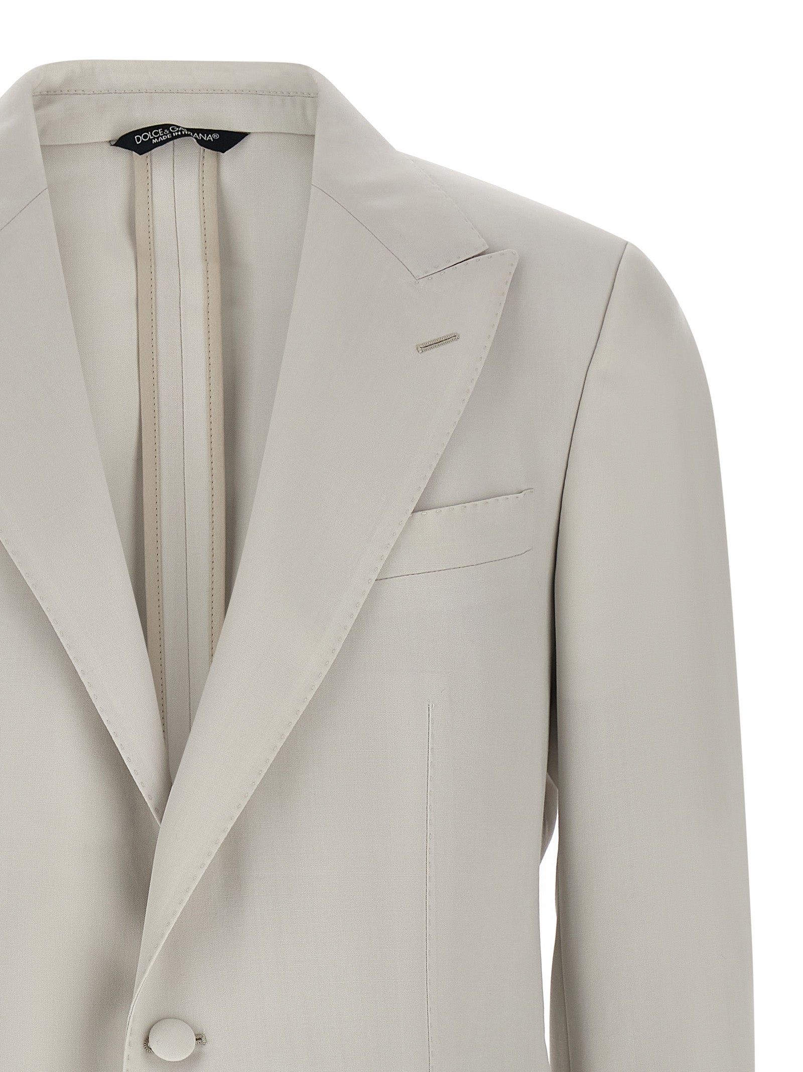 Dolce & Gabbana Grauer Blazer aus reiner Schurwolle