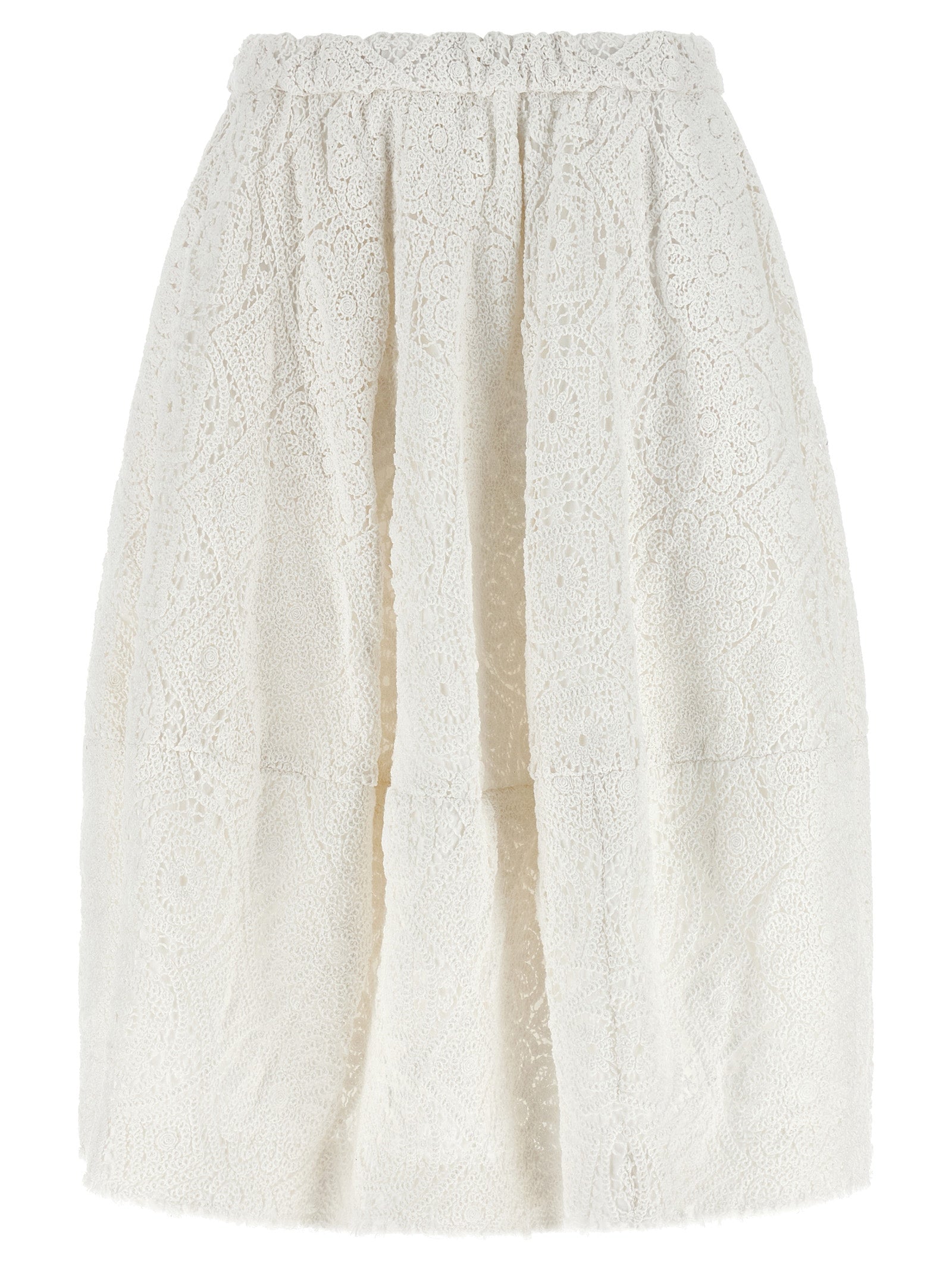 Comme Des Garçons Weißrock aus Baumwolle in Midi-Länge
