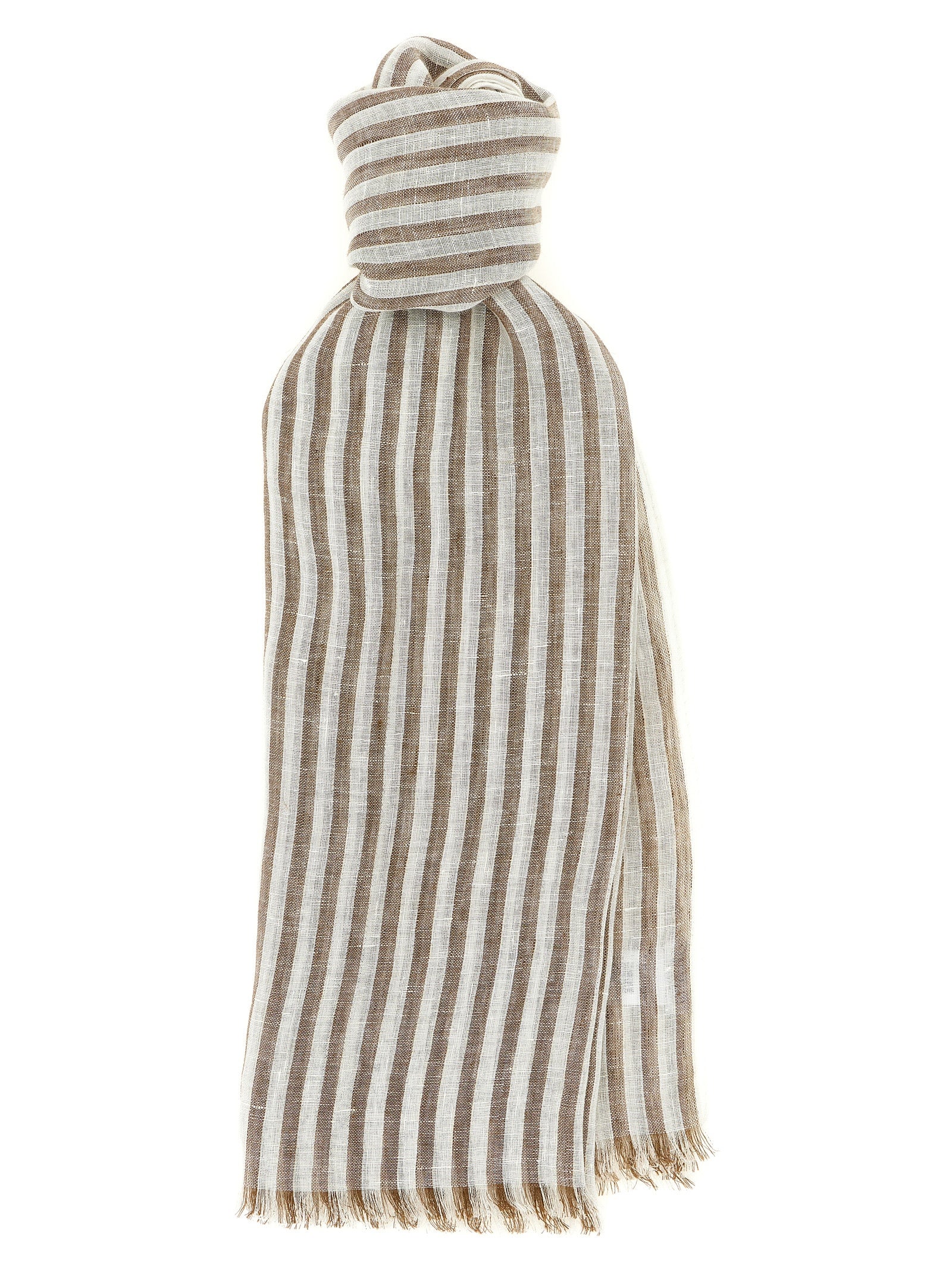 Brunello Cucinelli Brauner Leinen-Schal