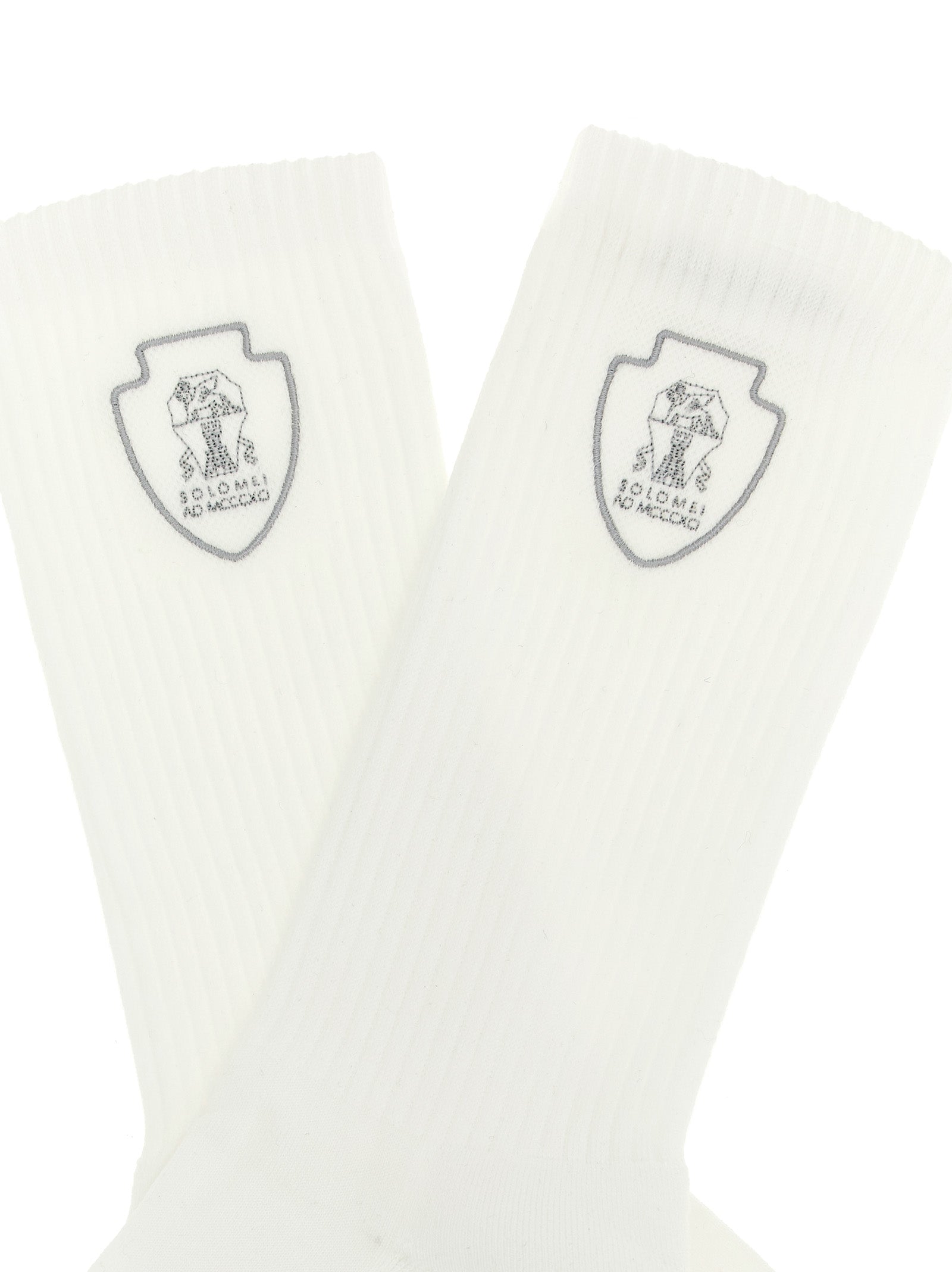 Brunello Cucinelli Weiße Baumwollsocken