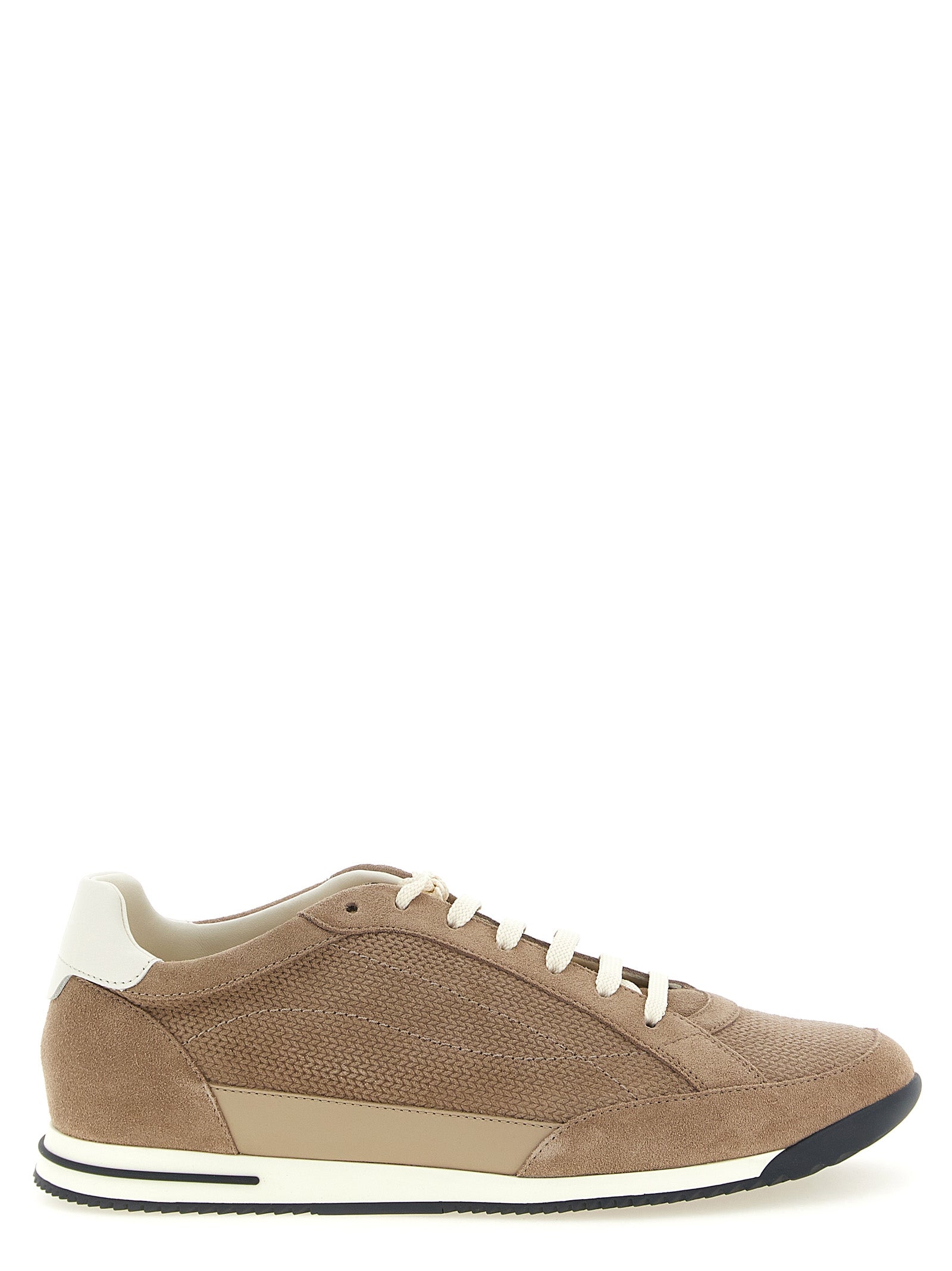 Brunello Cucinelli Beige Kalbsleder Low-Top-Sneaker