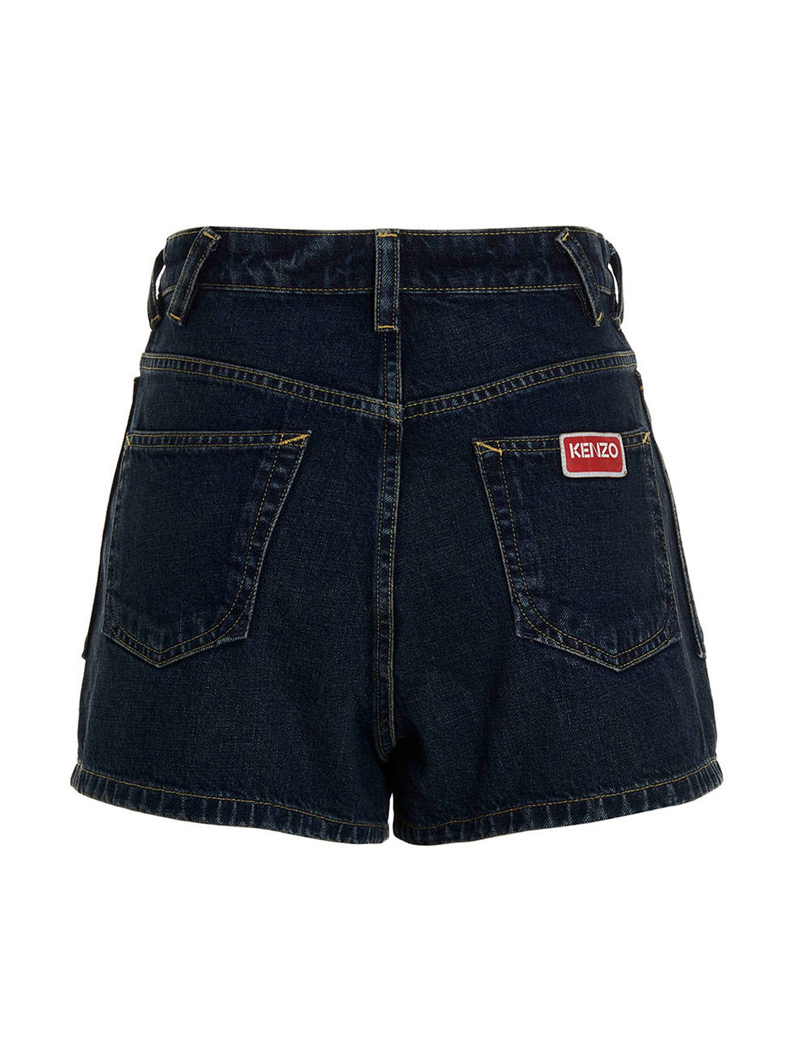 Kenzo Blaue Baumwoll-Bermudashorts