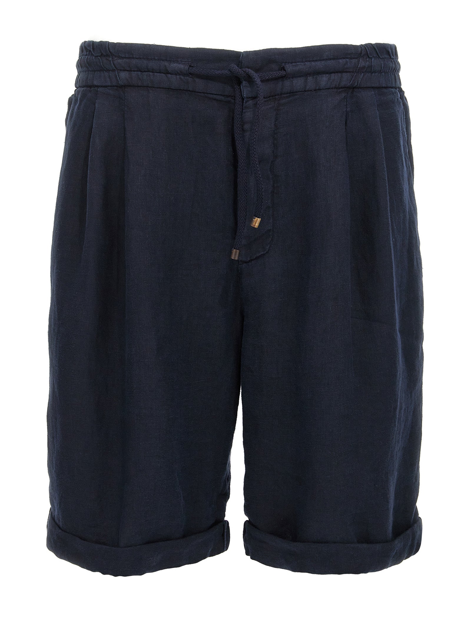 Brunello Cucinelli Blaue Leinen-Bermudashorts
