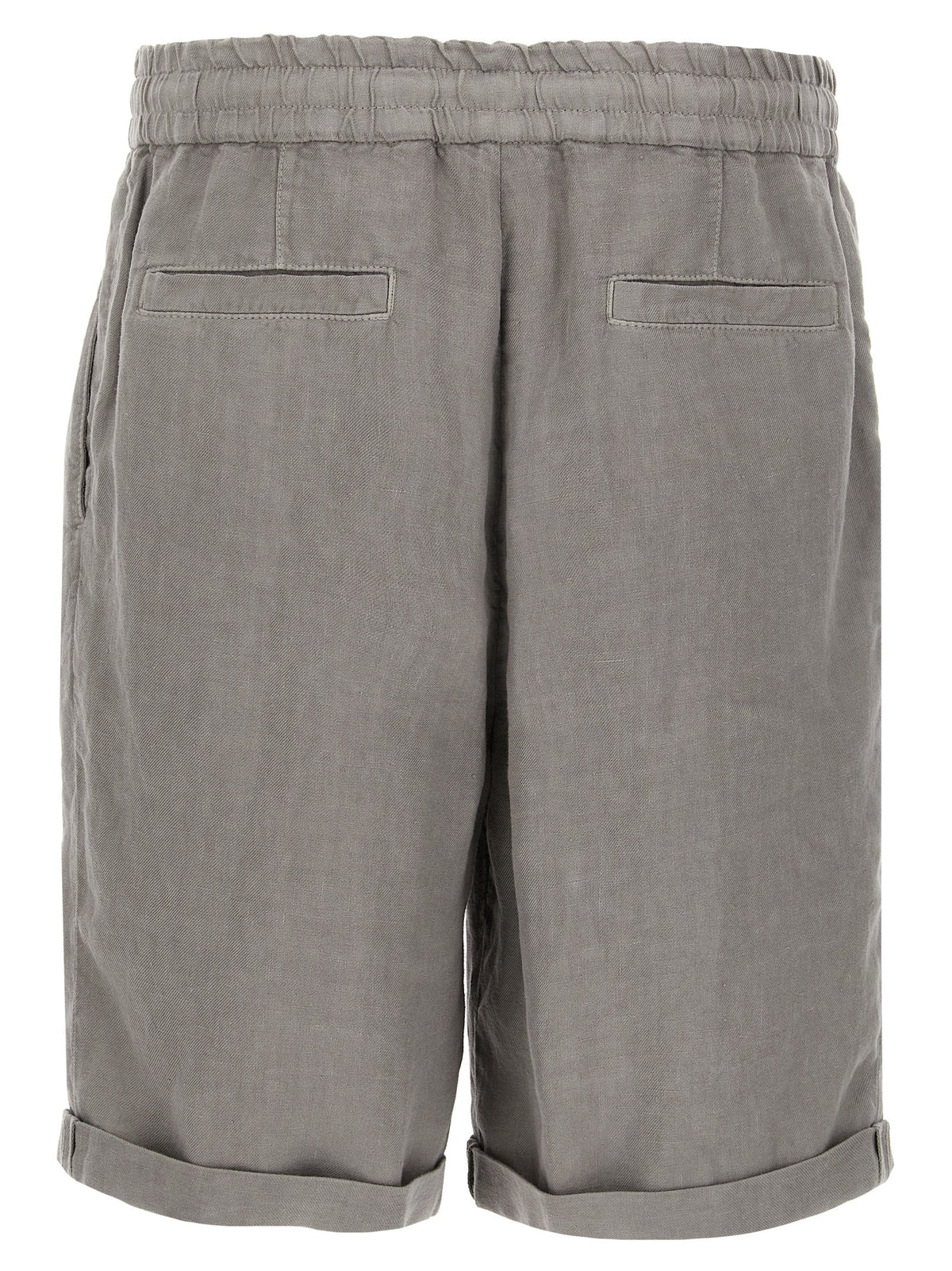 Brunello Cucinelli Graue Leinen-Bermudashorts