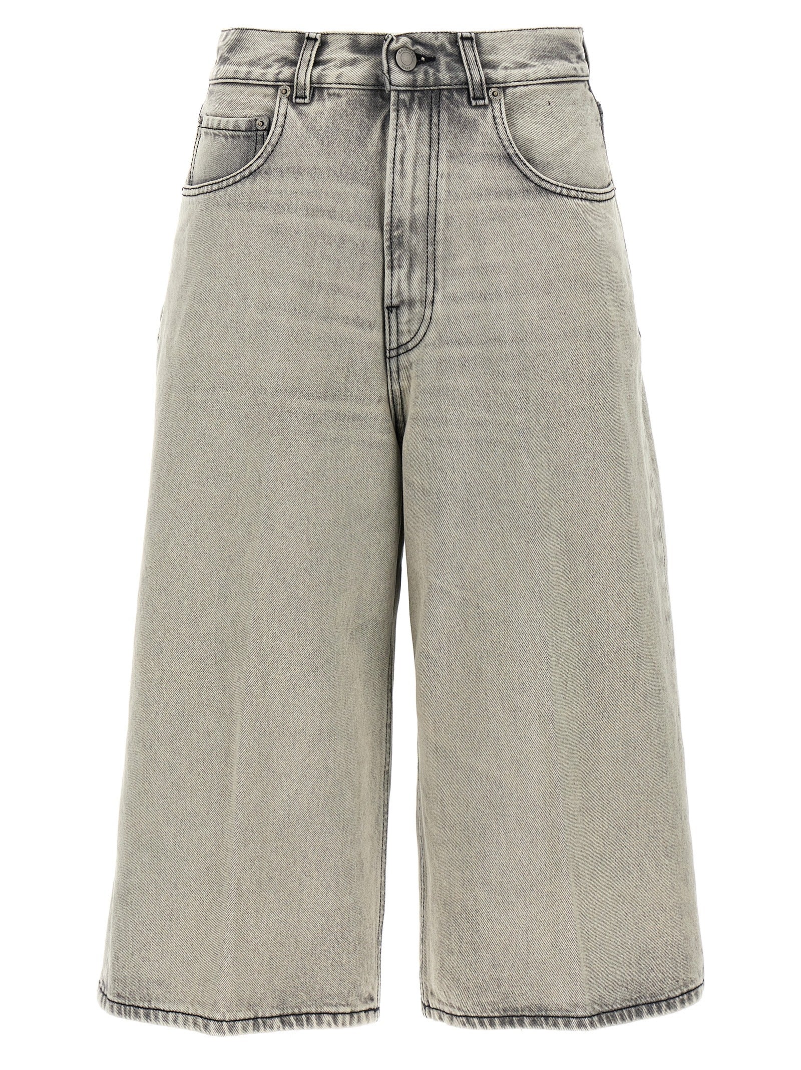 Haikure Weiße Baumwoll-Bermudashorts