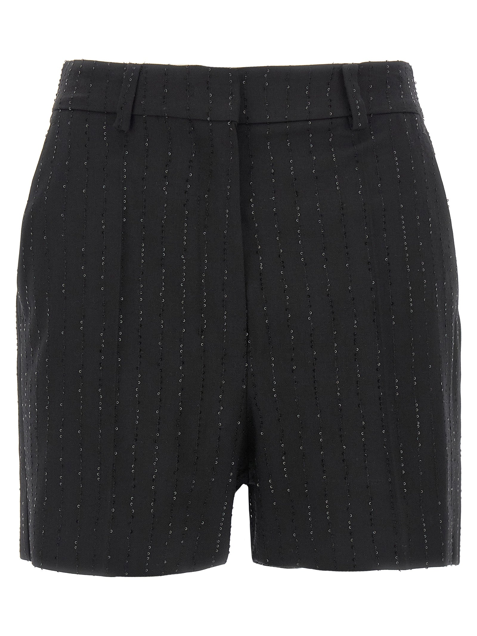 Max Mara Schwarze Bermuda-Shorts aus reiner Schurwolle