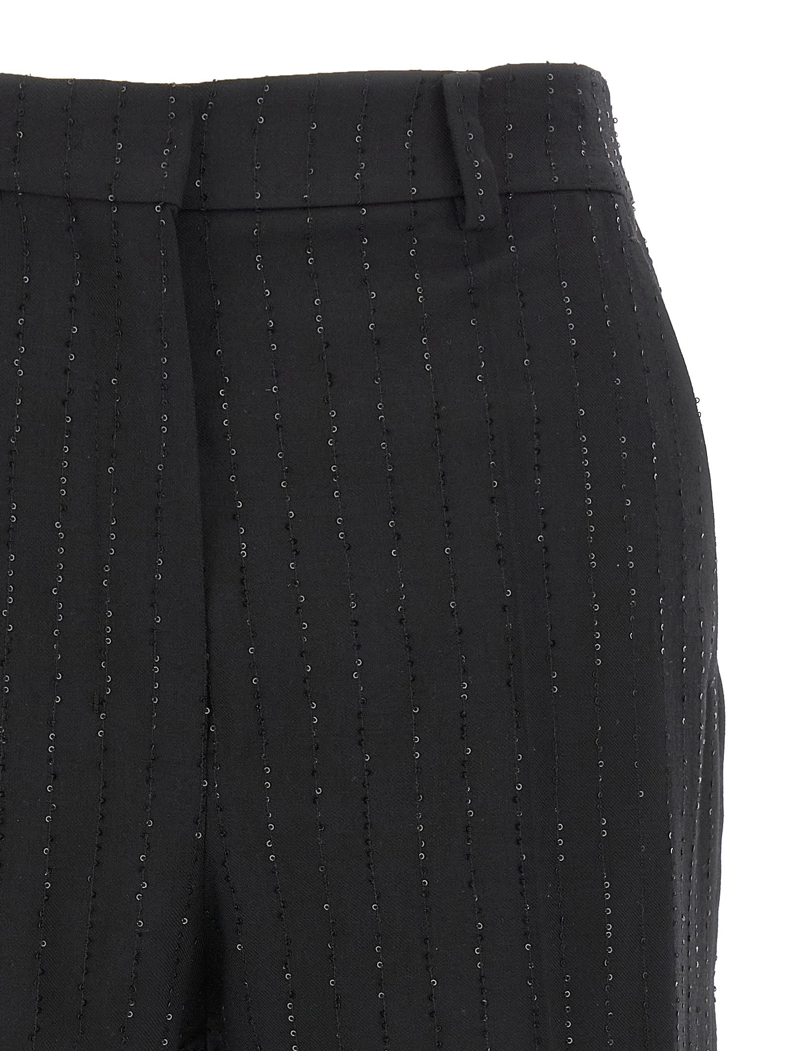 Max Mara Schwarze Bermuda-Shorts aus reiner Schurwolle